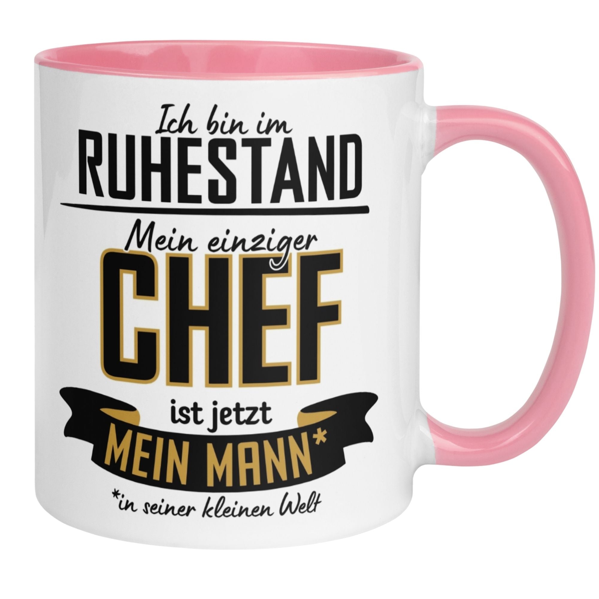 Tasse Rentnerin – „Mein einziger Chef ist jetzt mein Mann“ – Geschenk Ruhestand Frau