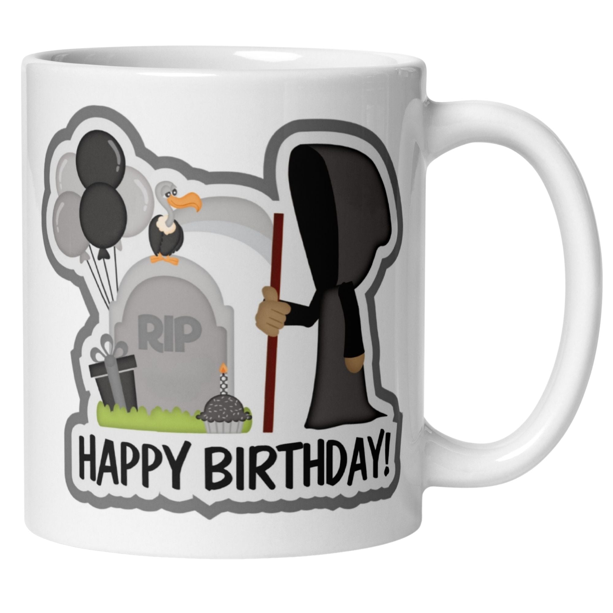 Momentals® Tasse Geburtstag | Sensenmann & Grabstein | Happy Birthday