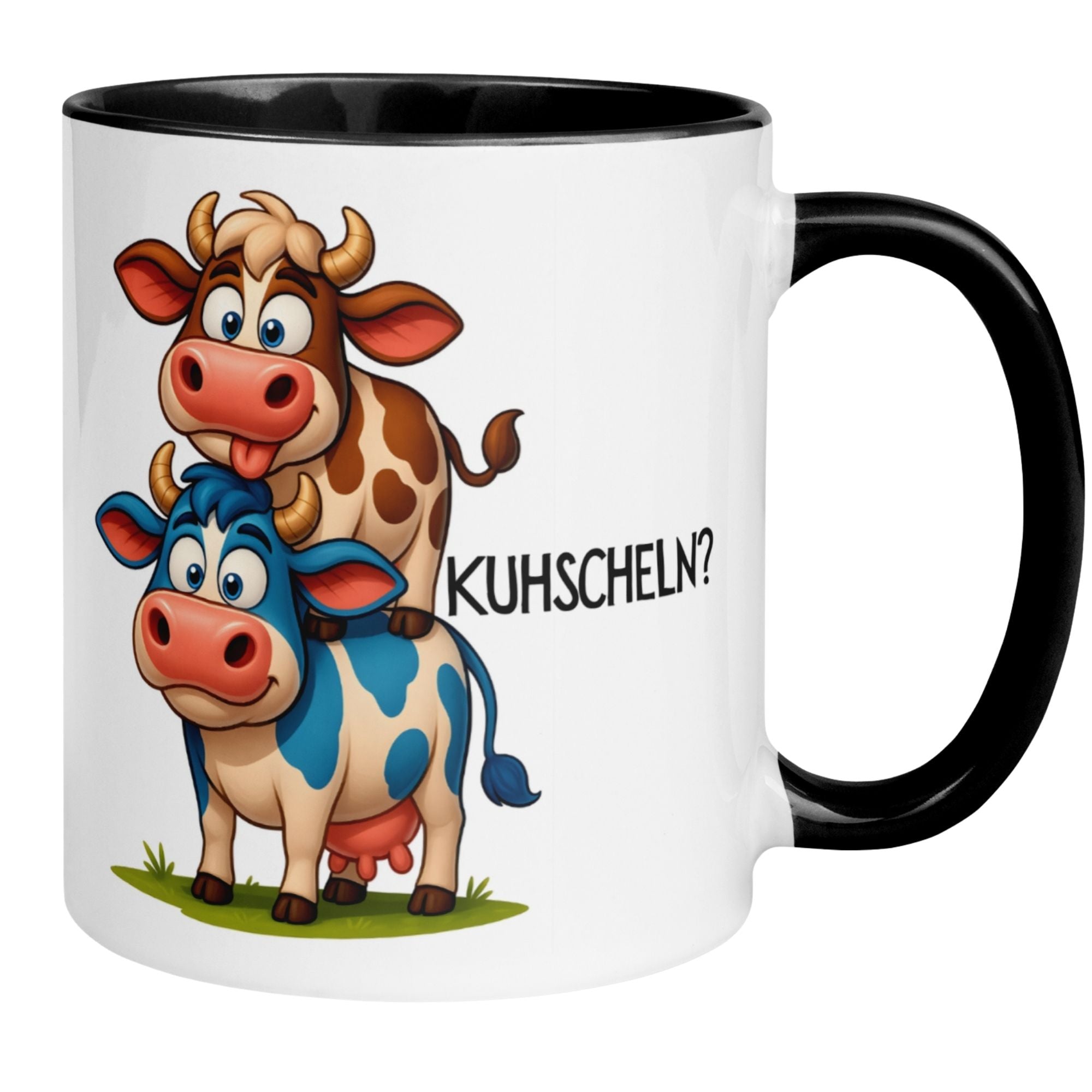 Tasse Kuh – „Kuhscheln?“ – lustiges Ich liebe Dich Geschenk