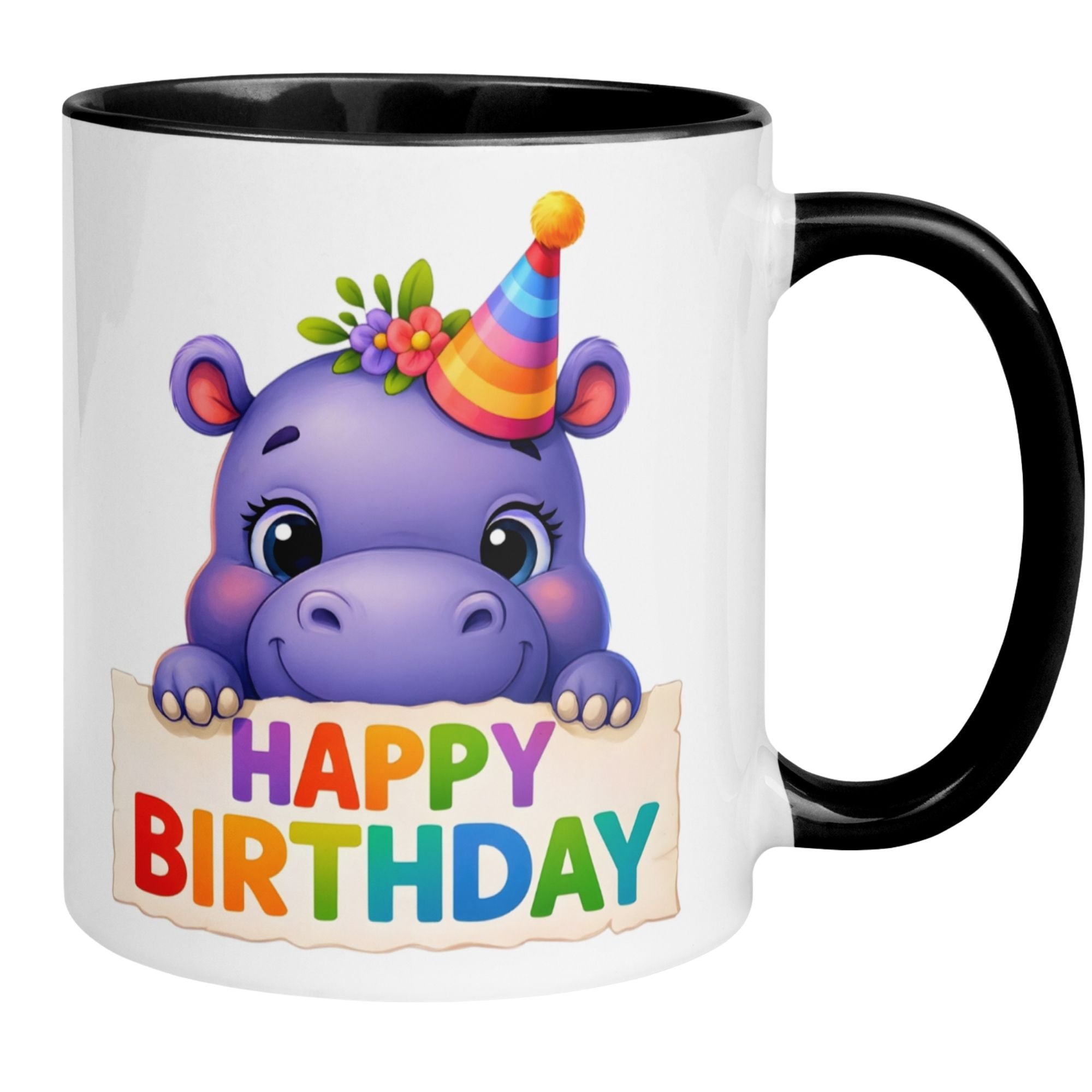 Tasse Geburtstag | Nilpferd & Partyhut | Happy Birthday