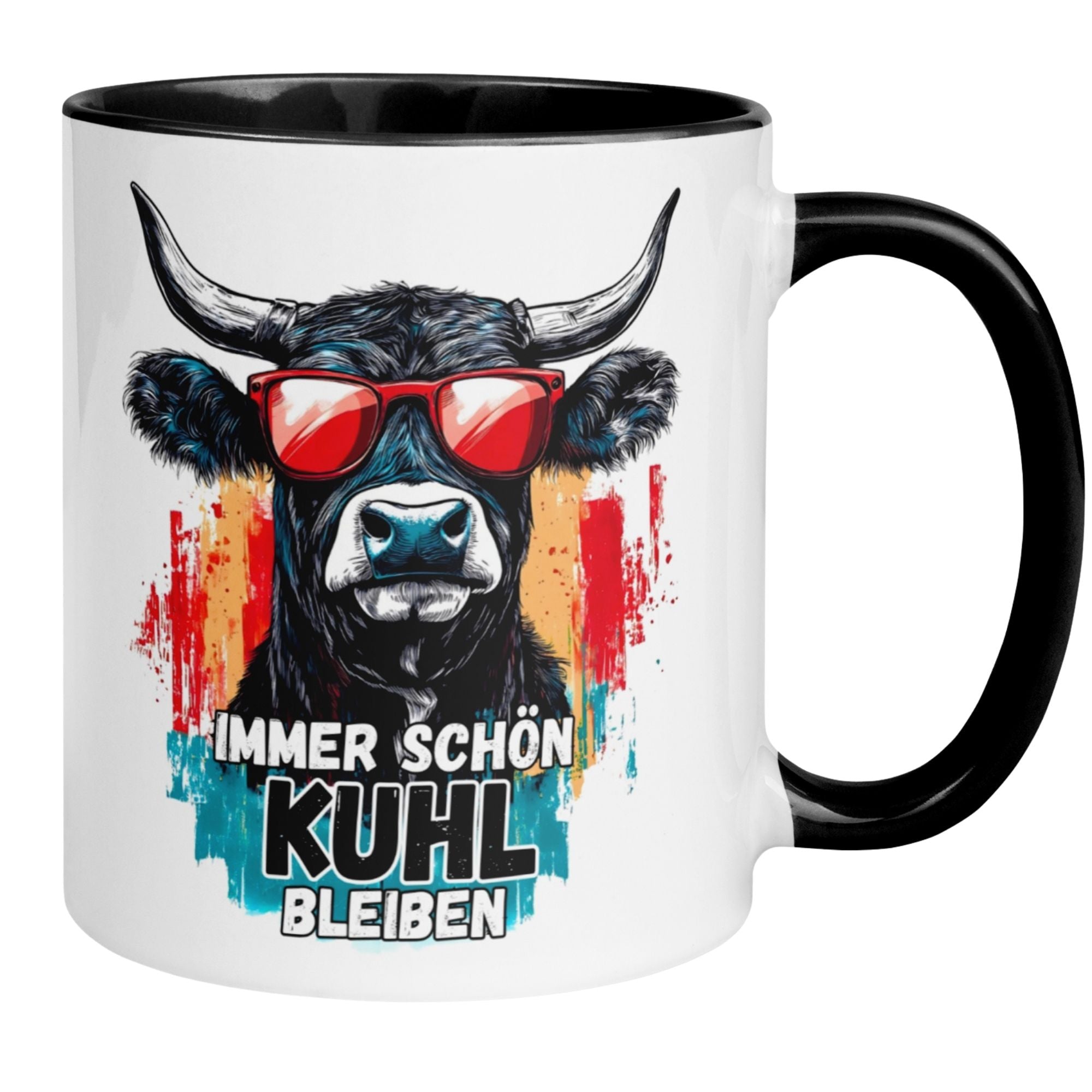 Tasse Kuh – „Immer schön kuhl bleiben“ – lustiger Geschenk Becher für Bauer