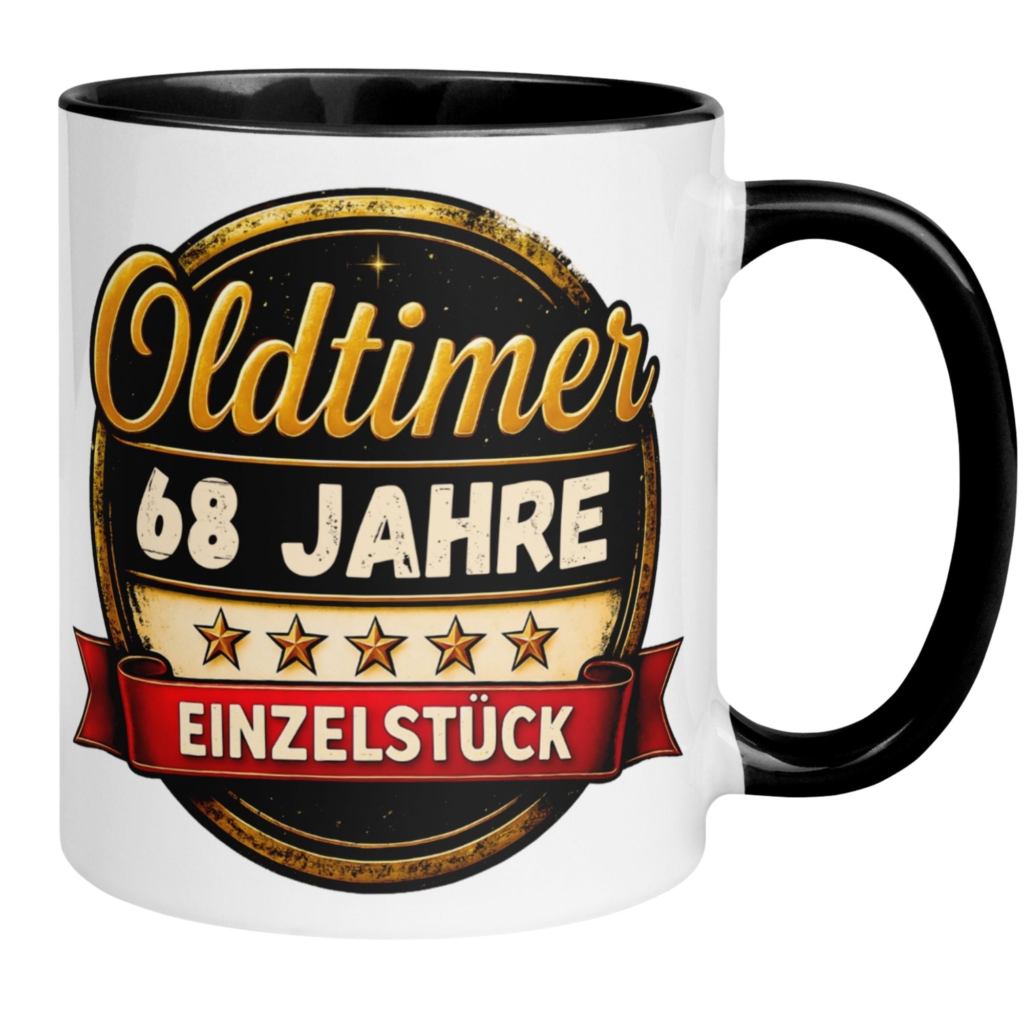 Tasse 68. Geburtstag Mann Frau – „Oldtimer – 68 Jahre – Einzelstück“ – Geschenk zum Geburtstag Männer Frauen