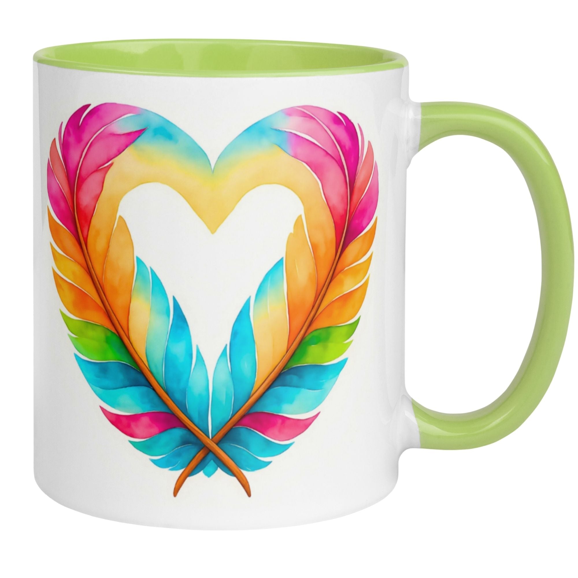 Tasse Liebe – „Herz aus Federn“ – Ich liebe Dich Geschenk Partner Jahrestag Valentinstag