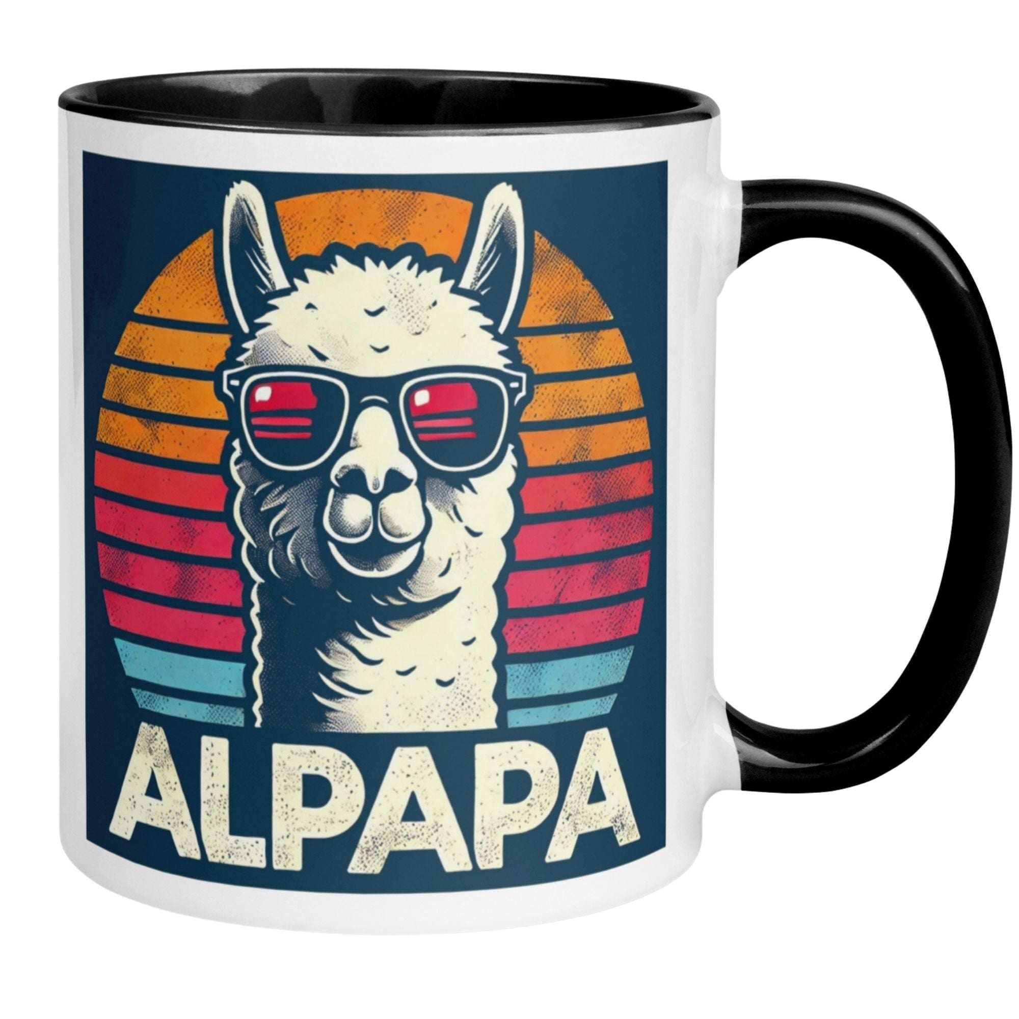 Momentals® Tasse mit alpaka Motiv und Sonnenbrille, spruch ALPAPA, für tierliebhaber
