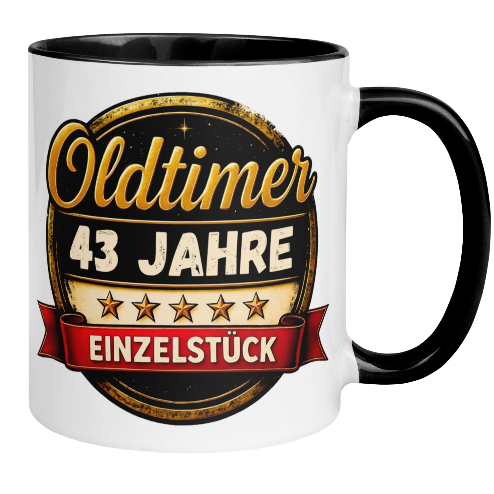 Tasse 43. Geburtstag Mann Frau – „Oldtimer – 43 Jahre – Einzelstück“ – Geschenk zum Geburtstag Männer Frauen