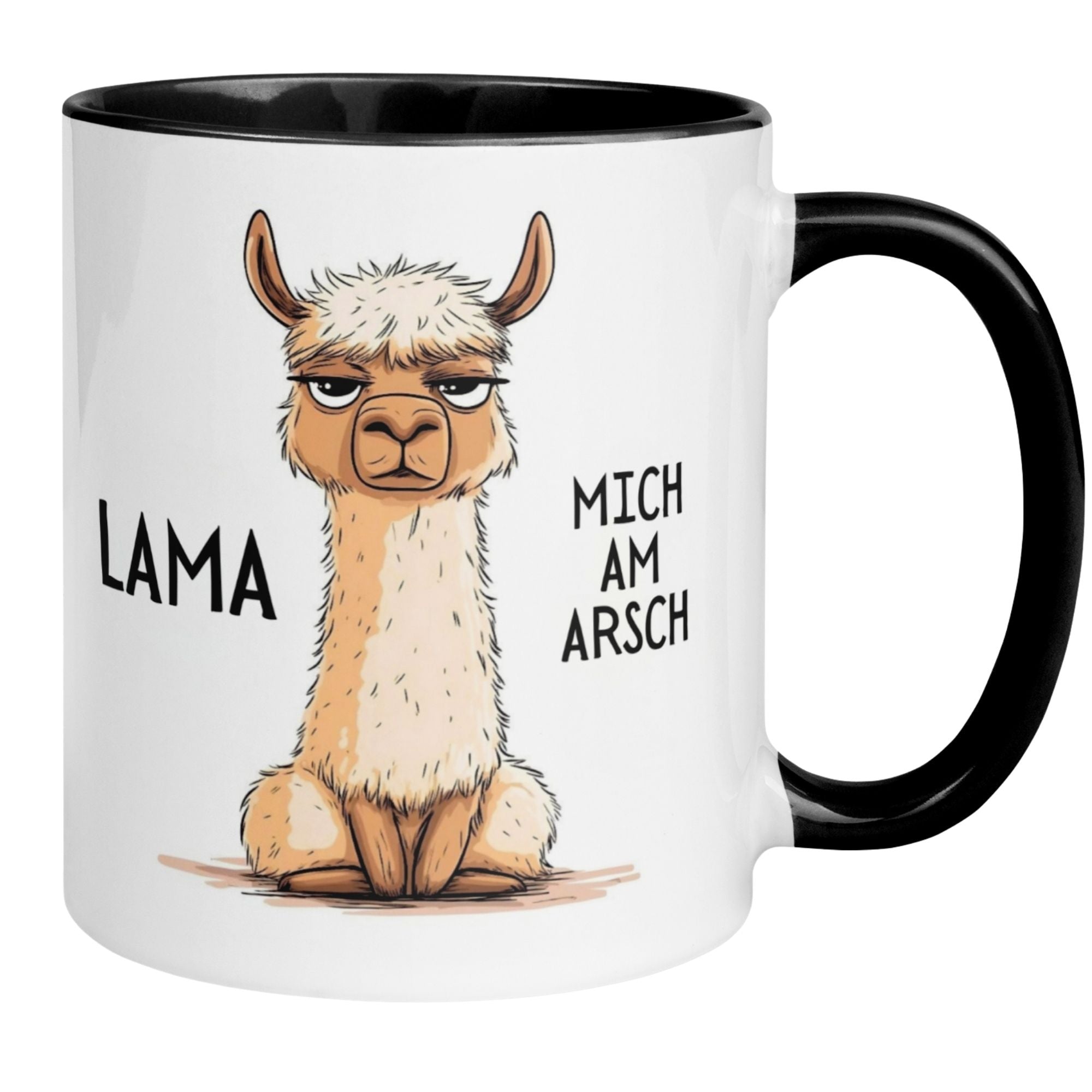 Tasse Lama – „Lama mich am Arsch“ – lustiger Geschenk Becher für Morgenmuffel