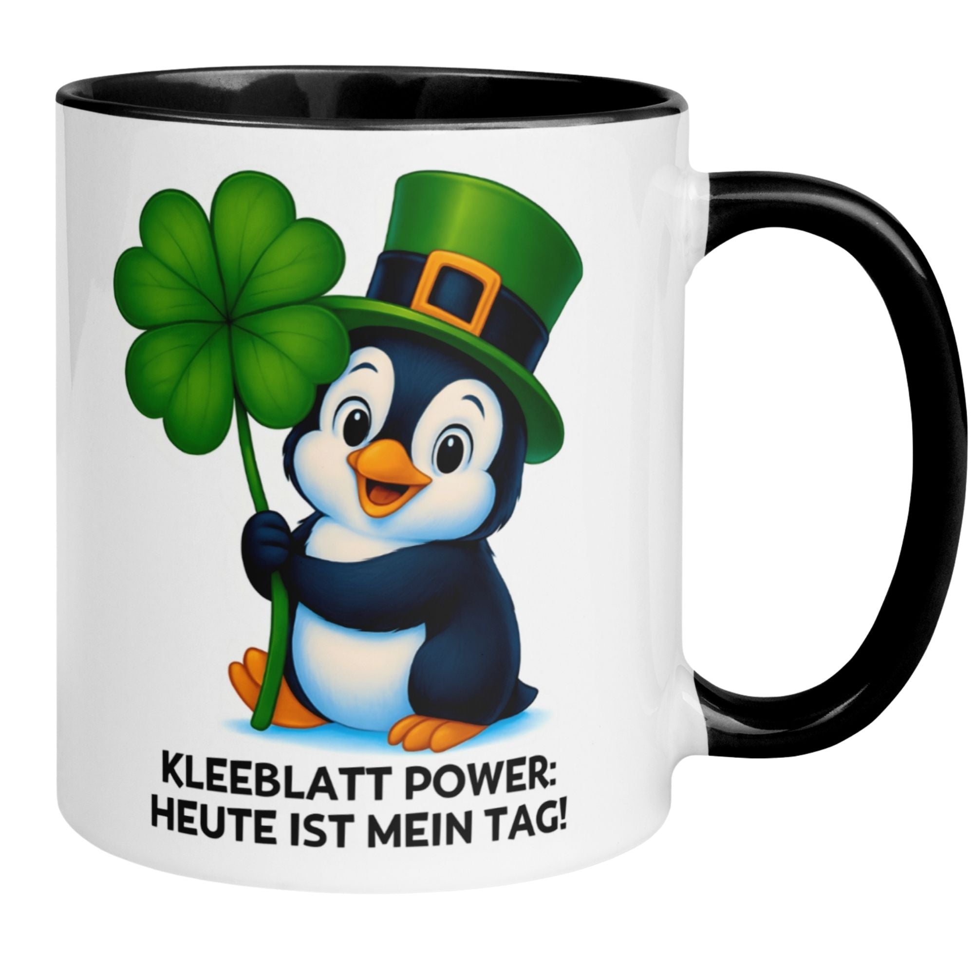 Pinguin Tasse | Kleeblatt Power - Heute ist mein Tag