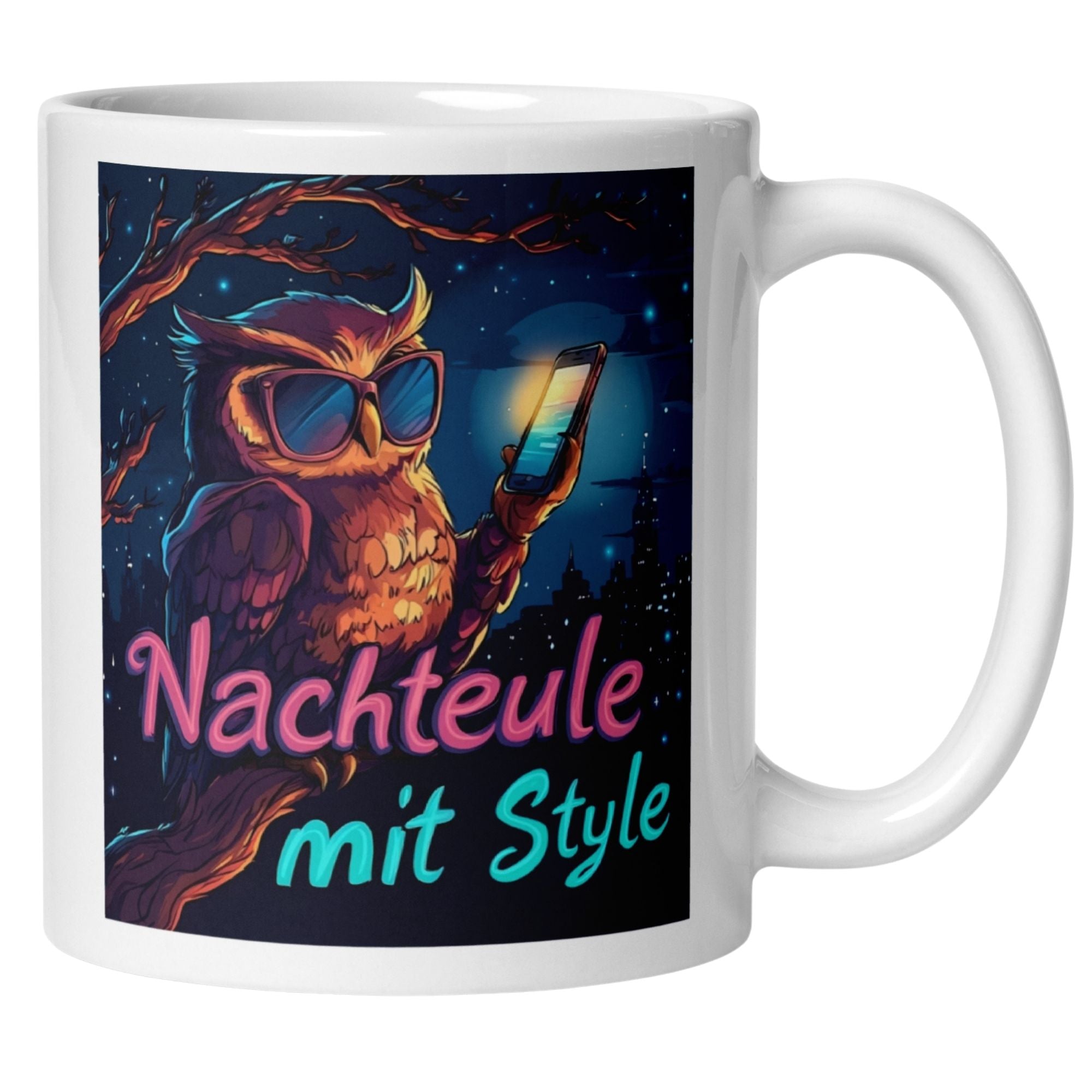 Momentals® Tasse | Eule & Sonnenbrille | Nachteule mit Style