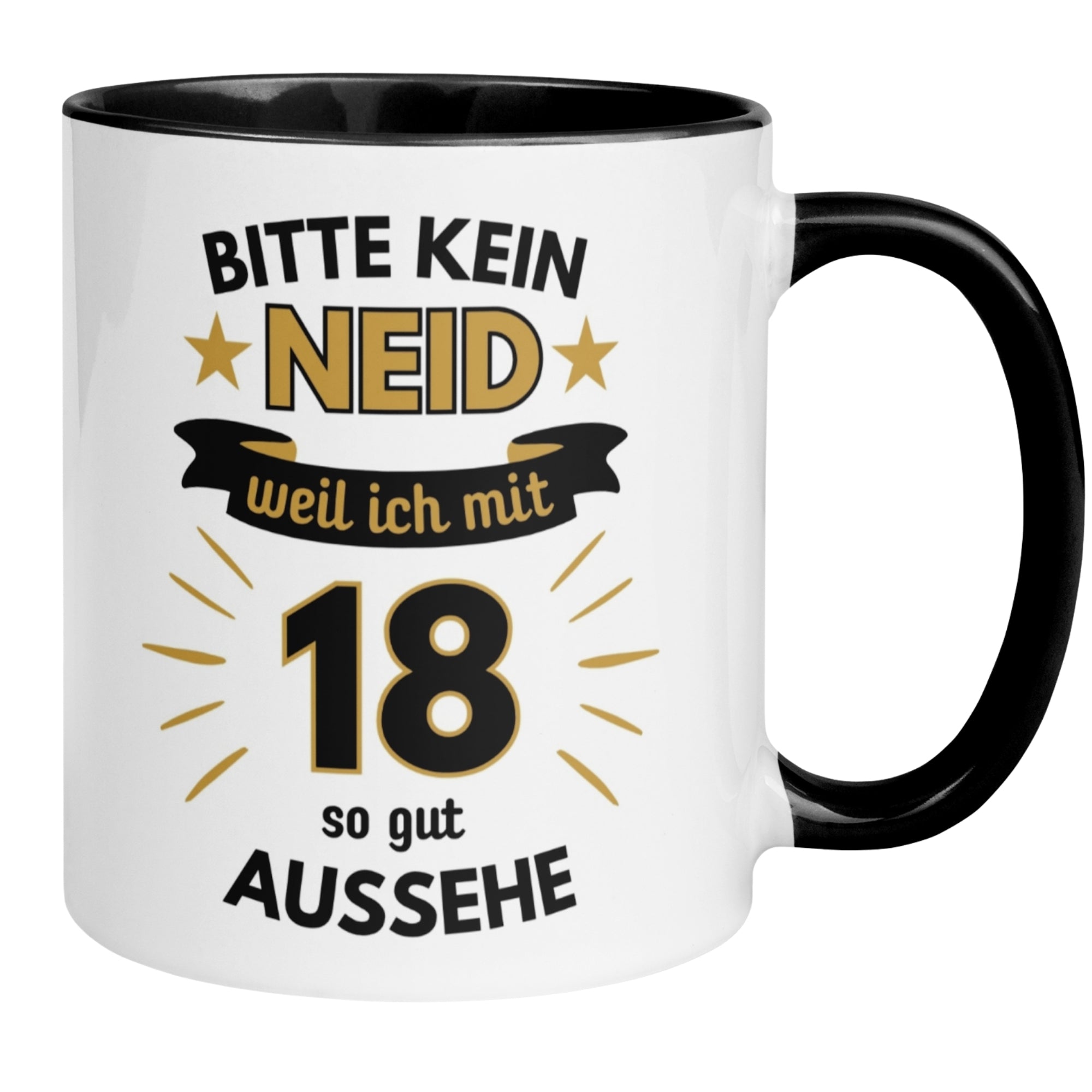 Tasse 18. Geburtstag | Humorvoll & Spruch | Bitte kein Neid – weil ich mit 18 so gut aussehe