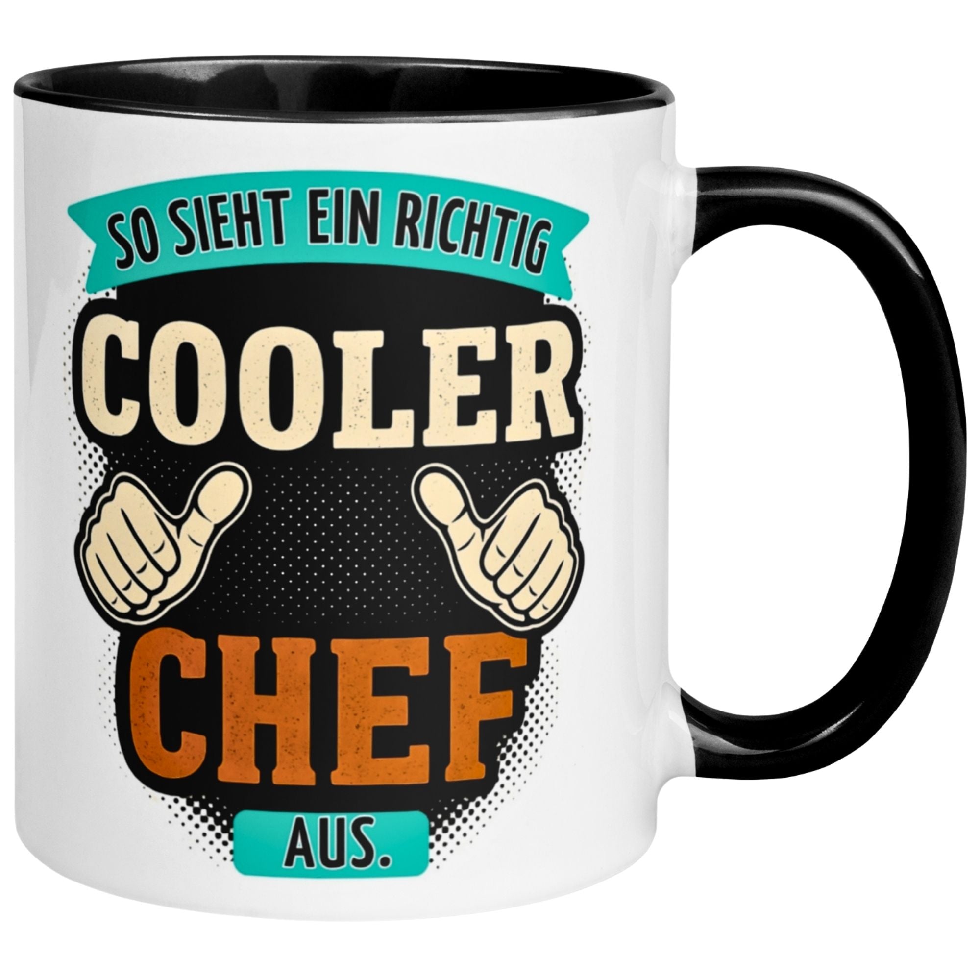 Tasse Chef – „So sieht ein richtig cooler Chef aus“ – Geschenk Kaffeetasse Bester Chef