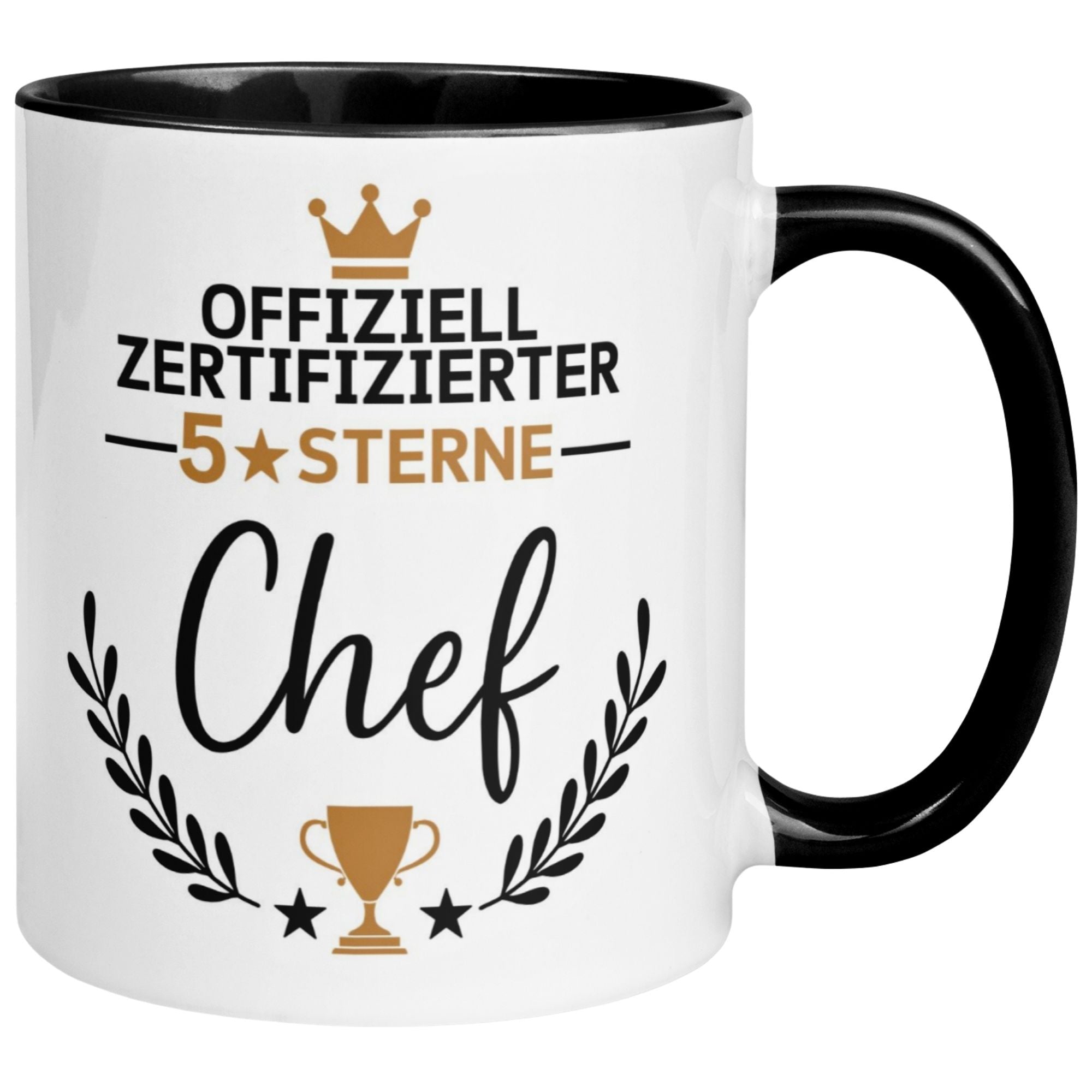 Tasse Chef – „Offiziell Zertifizierte 5 Sterne“ – Geschenk Becher Bester Chef