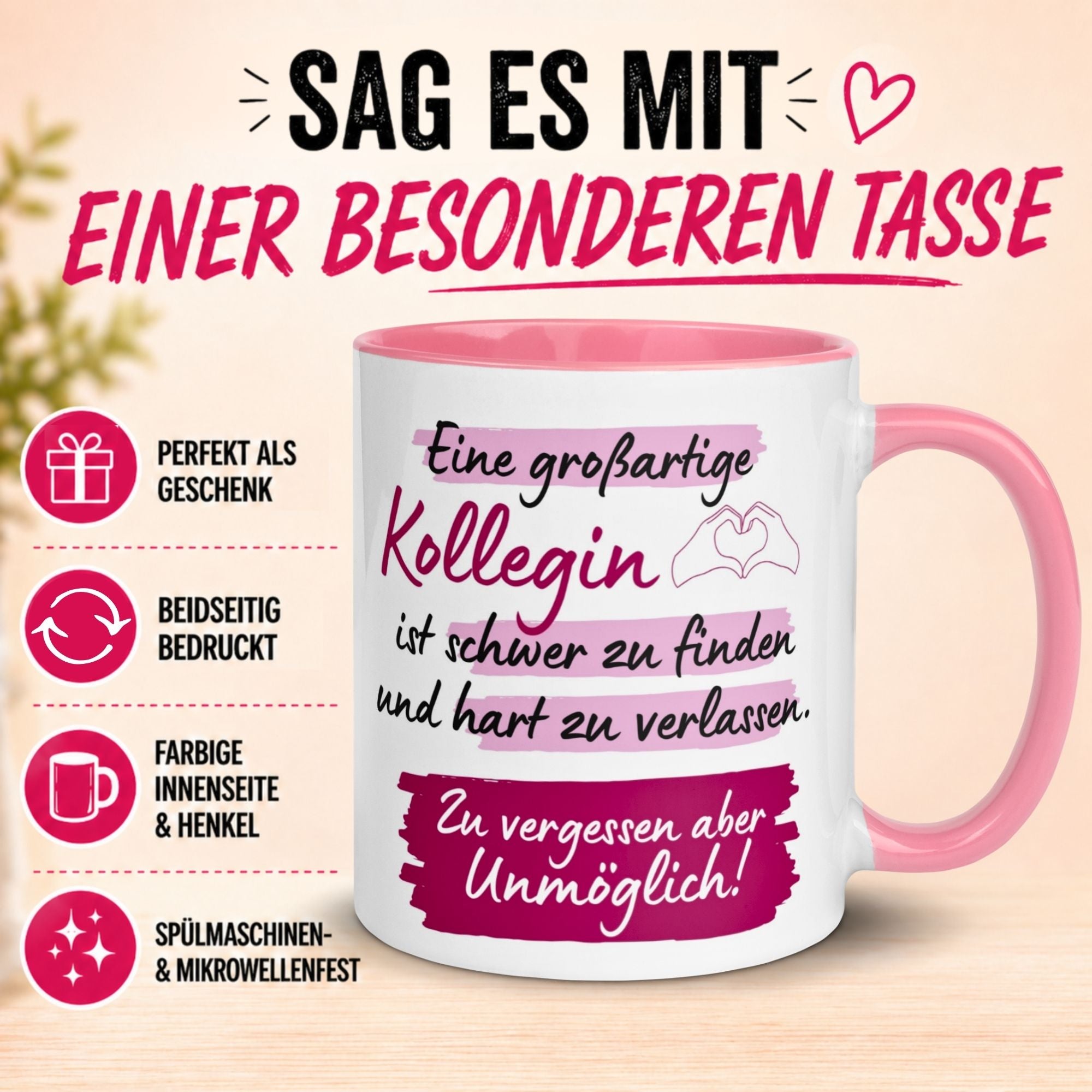 Tasse Kollegin – „Eine großartige Kollegin ist schwer zu finden“ – Abschiedsgeschenk