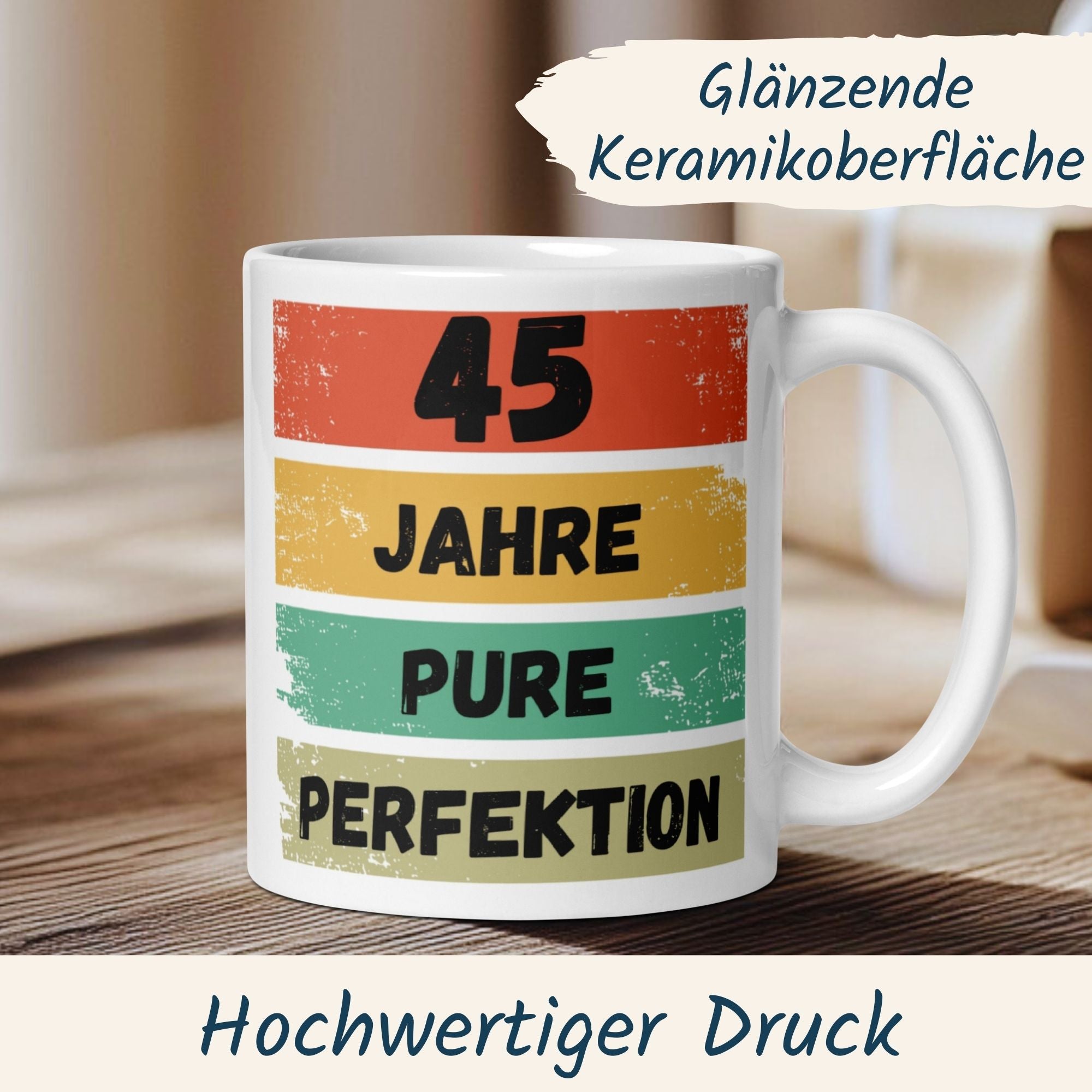 Momentals® Tasse 45. Geburtstag | Vintage & Spruch | 45 Jahre Pure Perfektion • Momentals