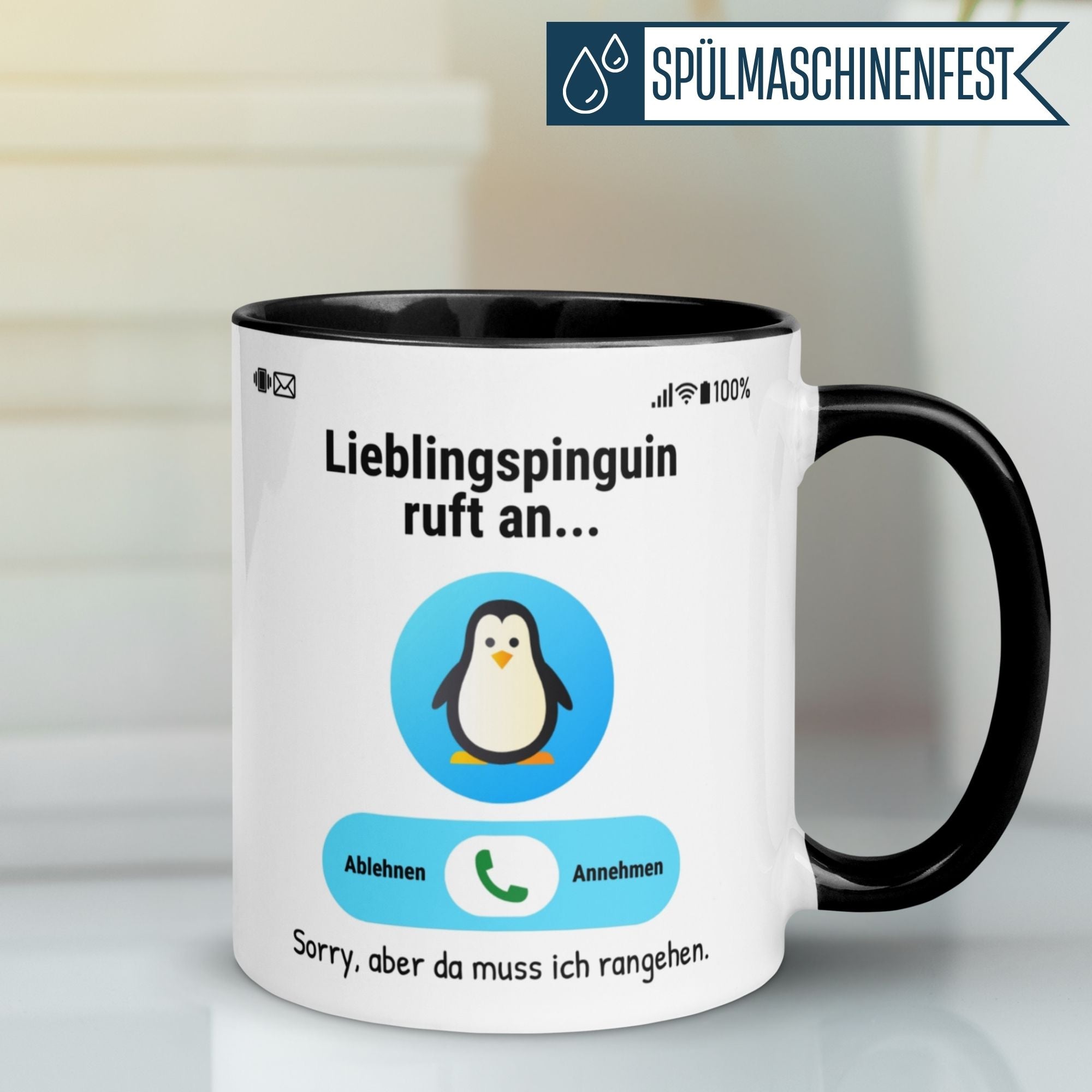 Tasse Pinguin – „Lieblingspinguin ruft an“ – lustiges Geschenk zum Jahrestag