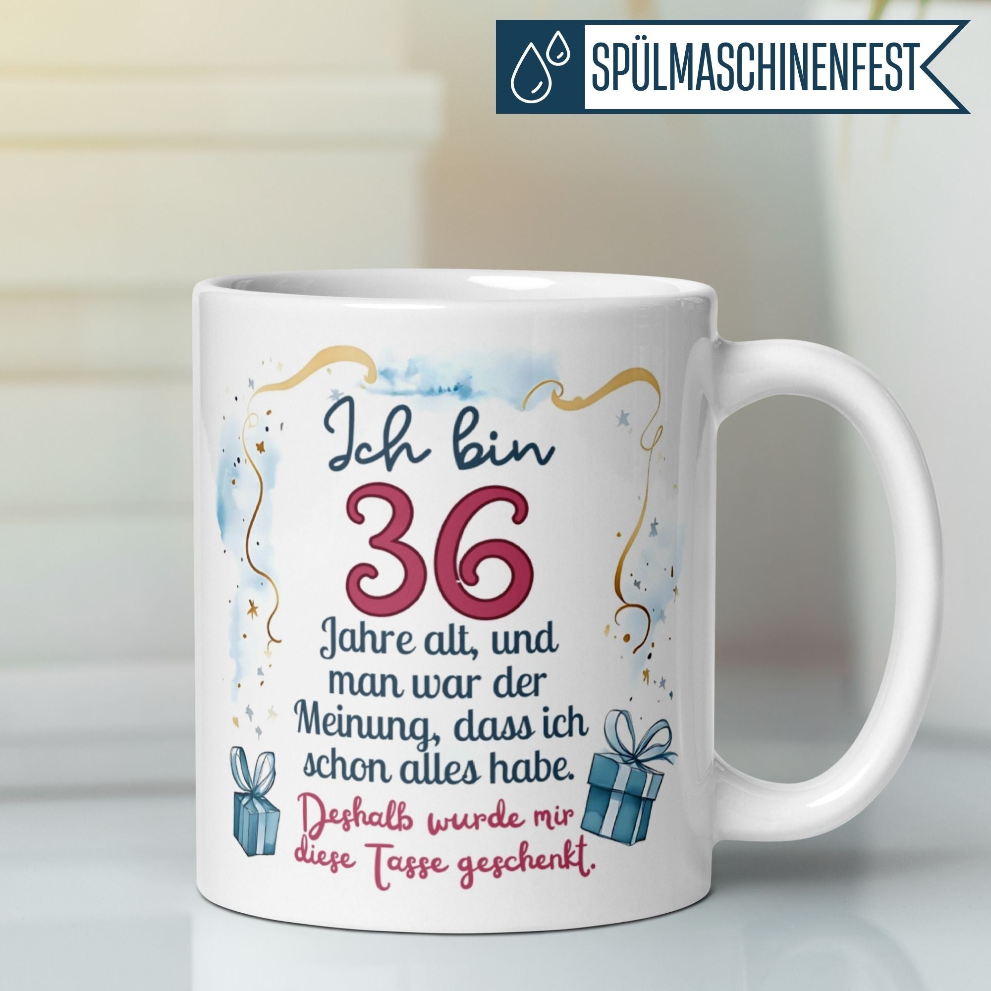 Momentals® Tasse 36. Geburtstag | Humorvoll & Spruch | Man war der Meinung ich hab schon alles • Momentals