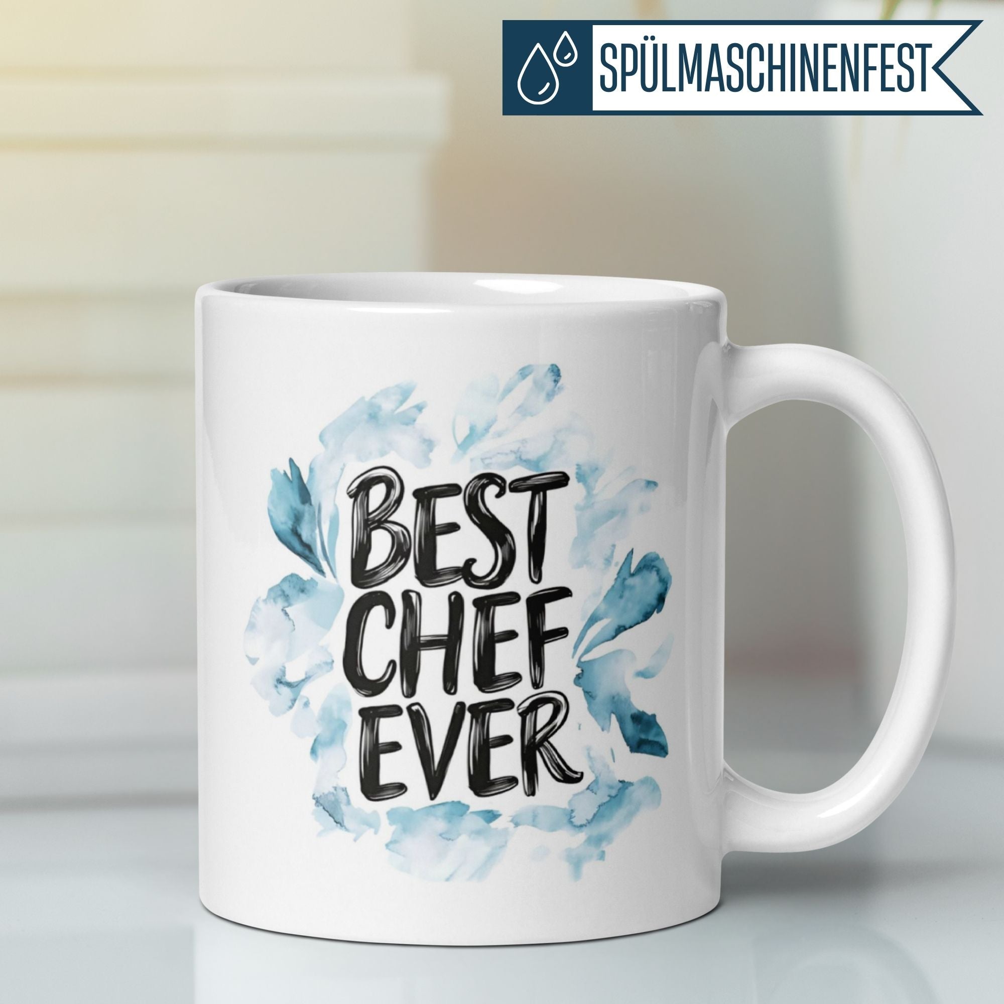 Momentals® Tasse Chef | Wertschätzung & Spruch | Best Chef Ever in Aquarellfarben