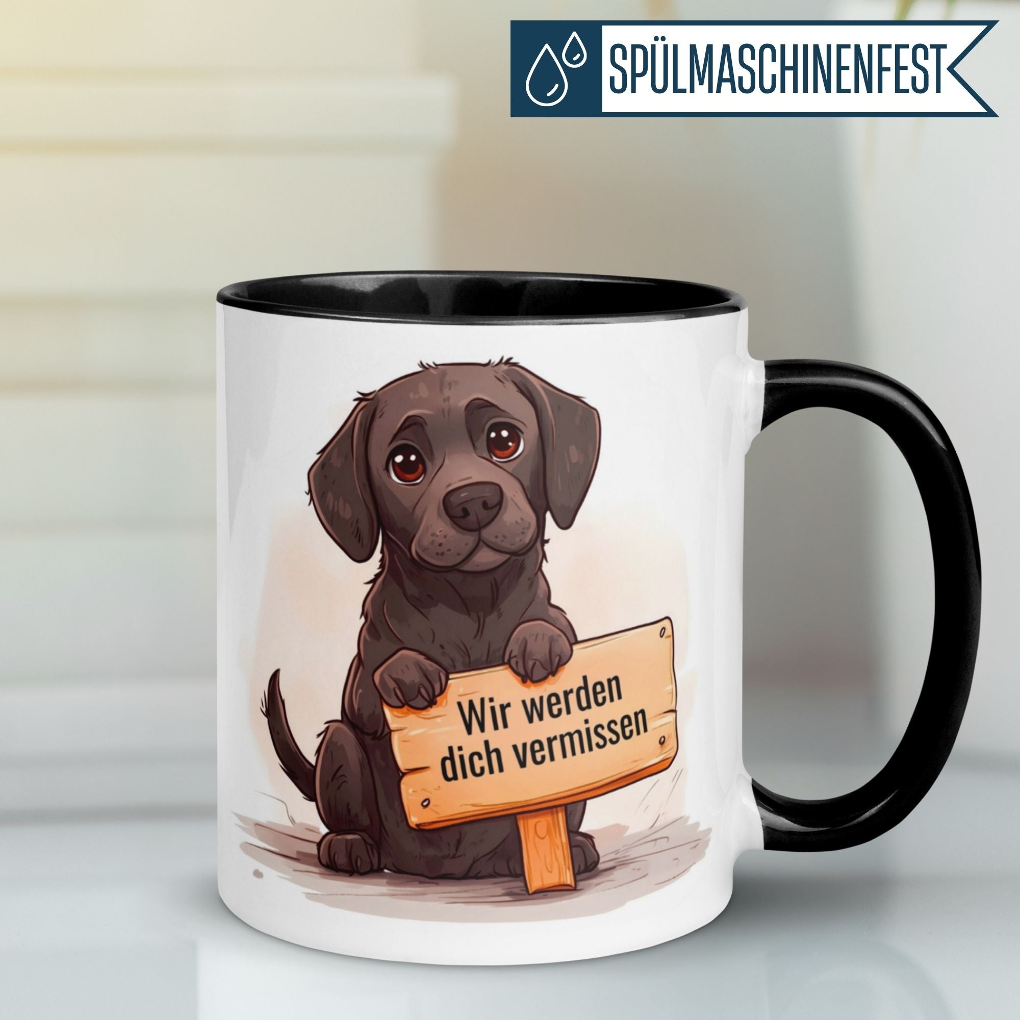 Tasse Abschied – „Wir werden dich vermissen“ – Abschiedsgeschenk Kollegin/Kollegen