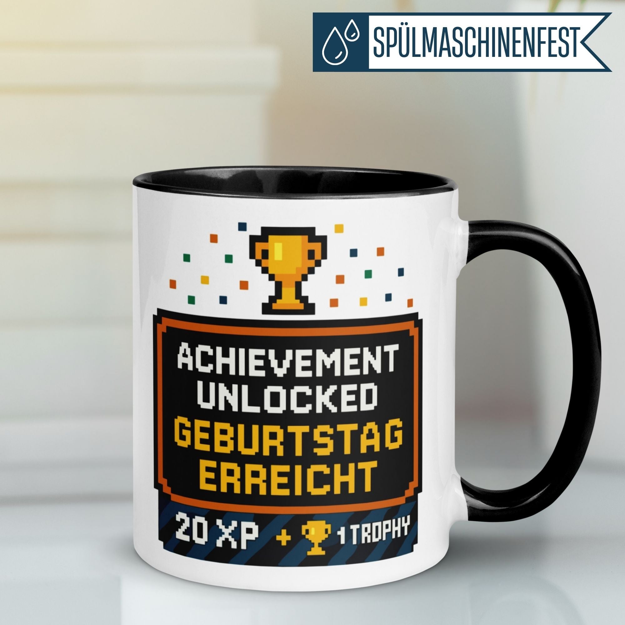 Tasse Geburtstag – „Achievement Unlocked“ – Geburtstagsgeschenk Mann Frau