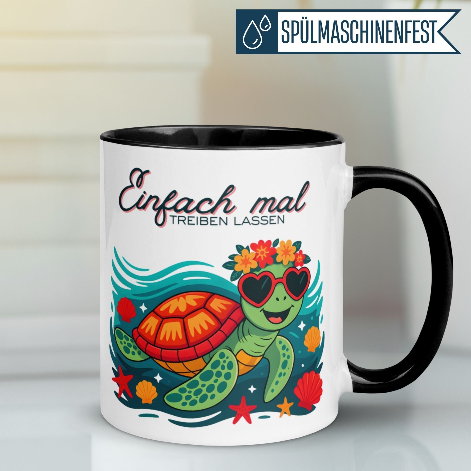 Schildkröte Tasse | Einfach mal treiben lassen