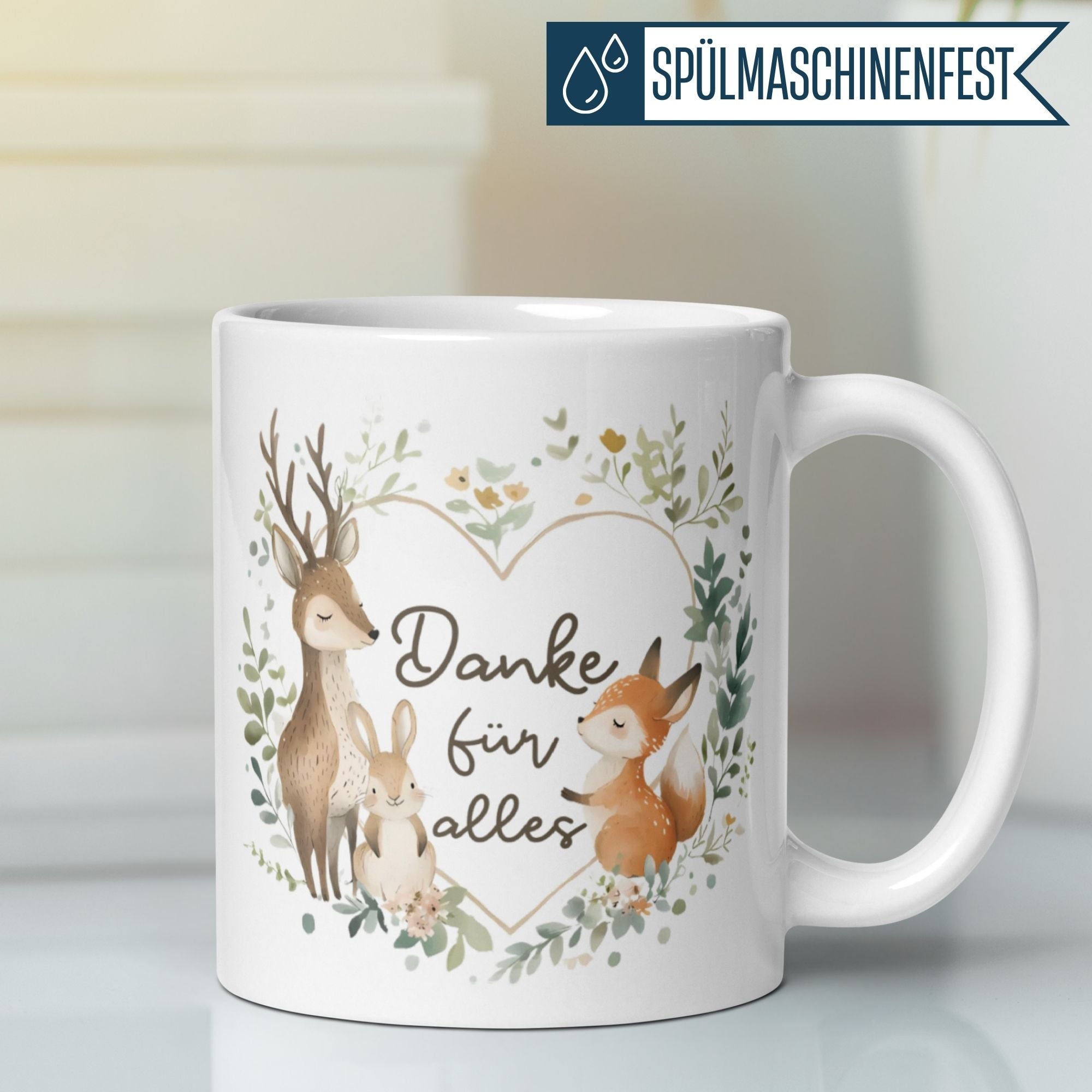 Momentals® Tasse Dankeschön | Waldtiere & Spruch | Danke für alles • Momentals