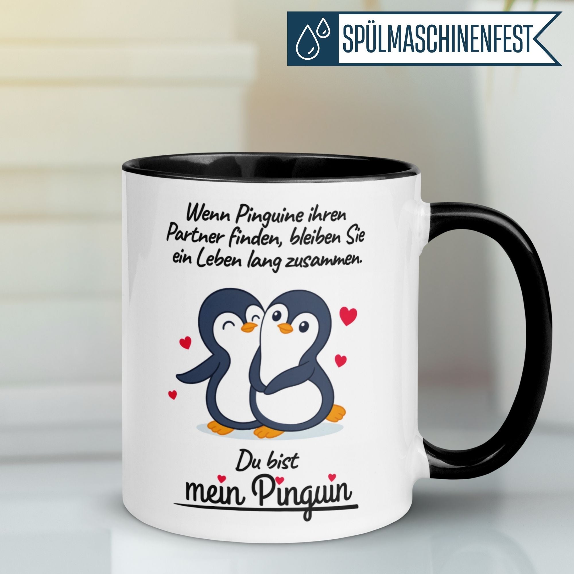 Tasse Liebe | Pinguin & Spruch | Wenn Pinguine ihren Partner finden bleiben Sie ein Leben lang zusammen