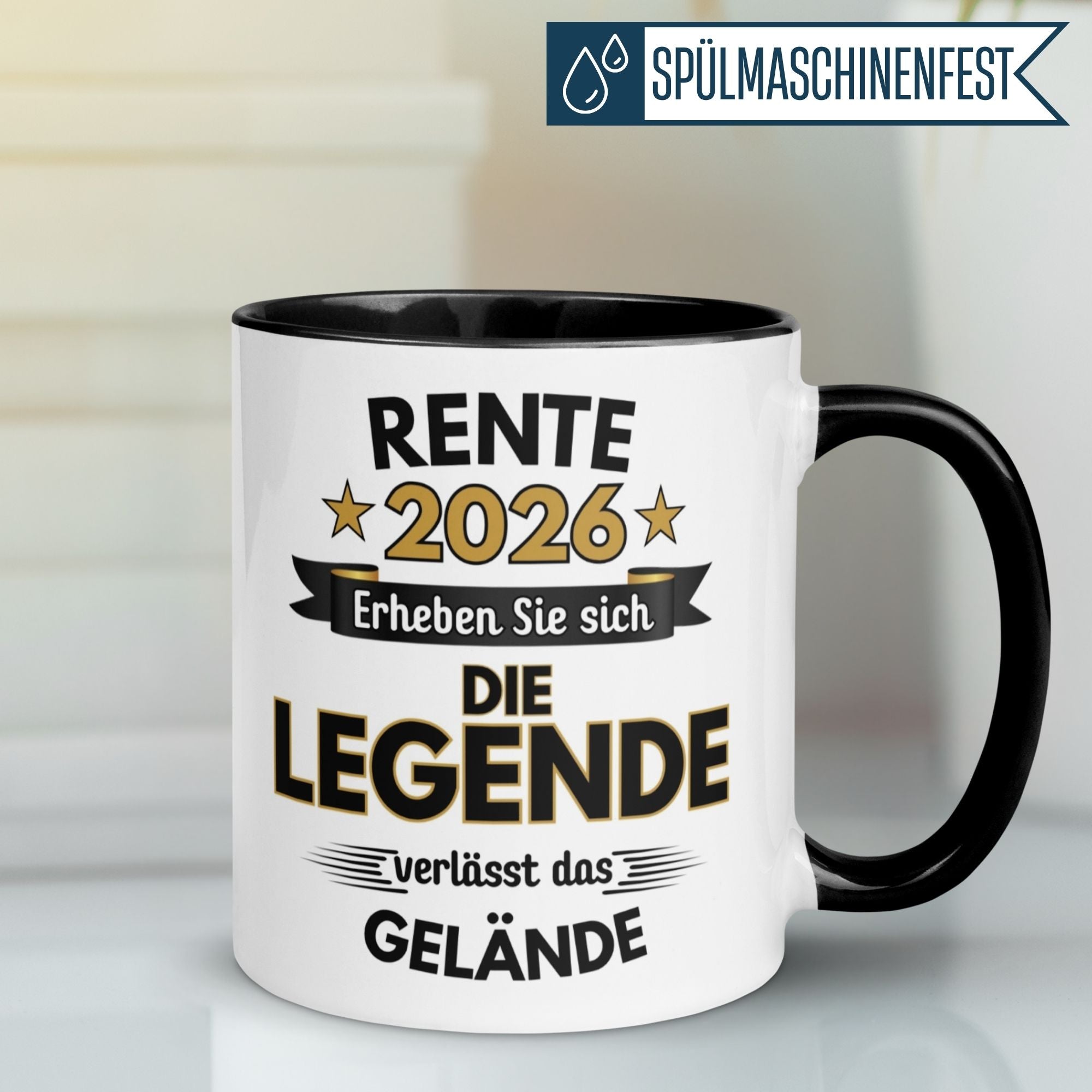 Tasse Rente – „Legende verlässt Gelände“ – Geschenk Renteneintritt Männer Frauen