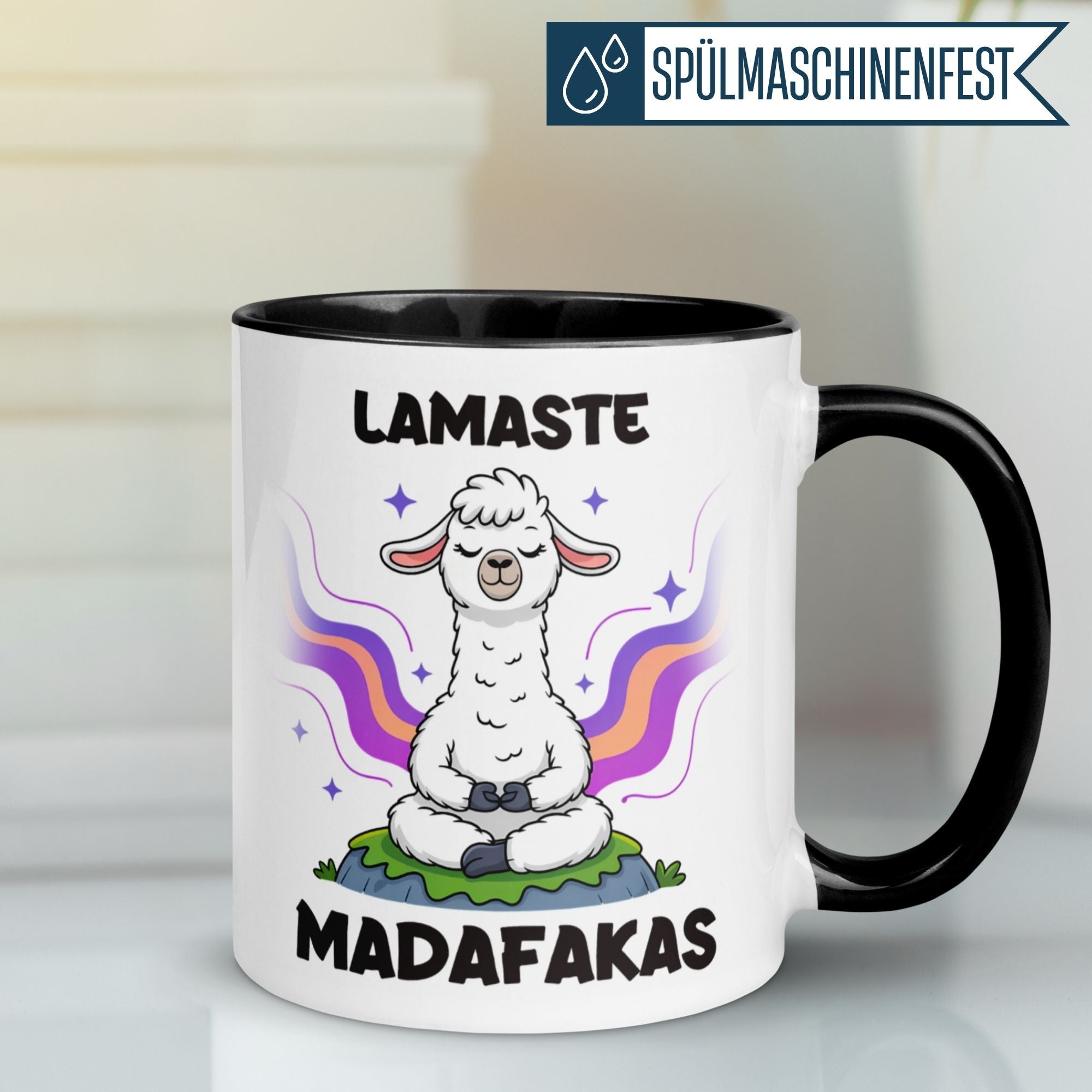 Tasse Lama – „Lamaste Madafakas“ – lustiger Geschenk Becher