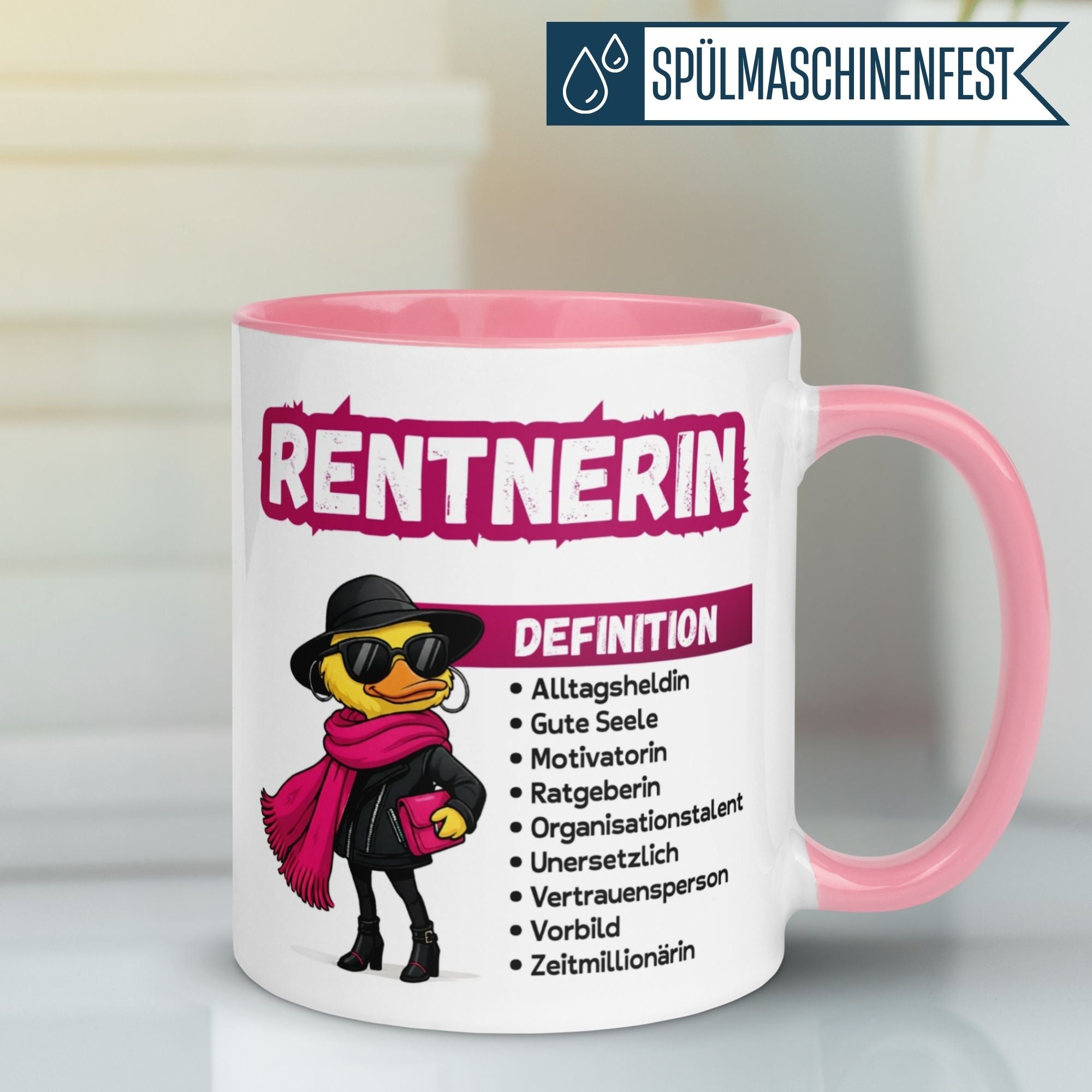 Tasse Rentnerin – „Definition einer Rentnerin“ – Geschenk Rente Frau
