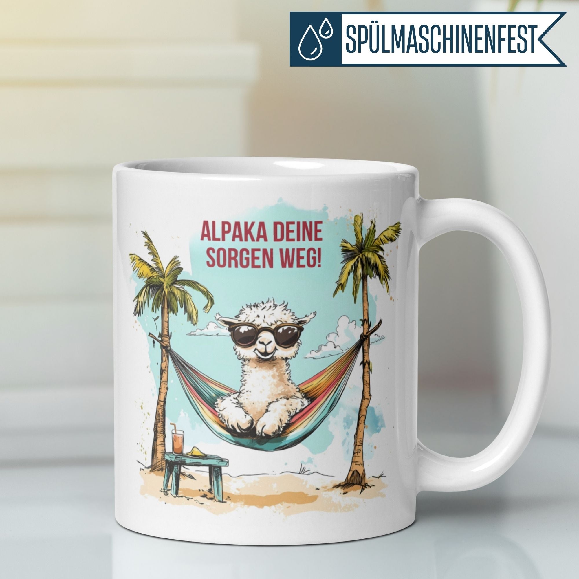 Momentals® Tasse | Alpaka & Spruch | Alpaka deine Sorgen weg • Momentals