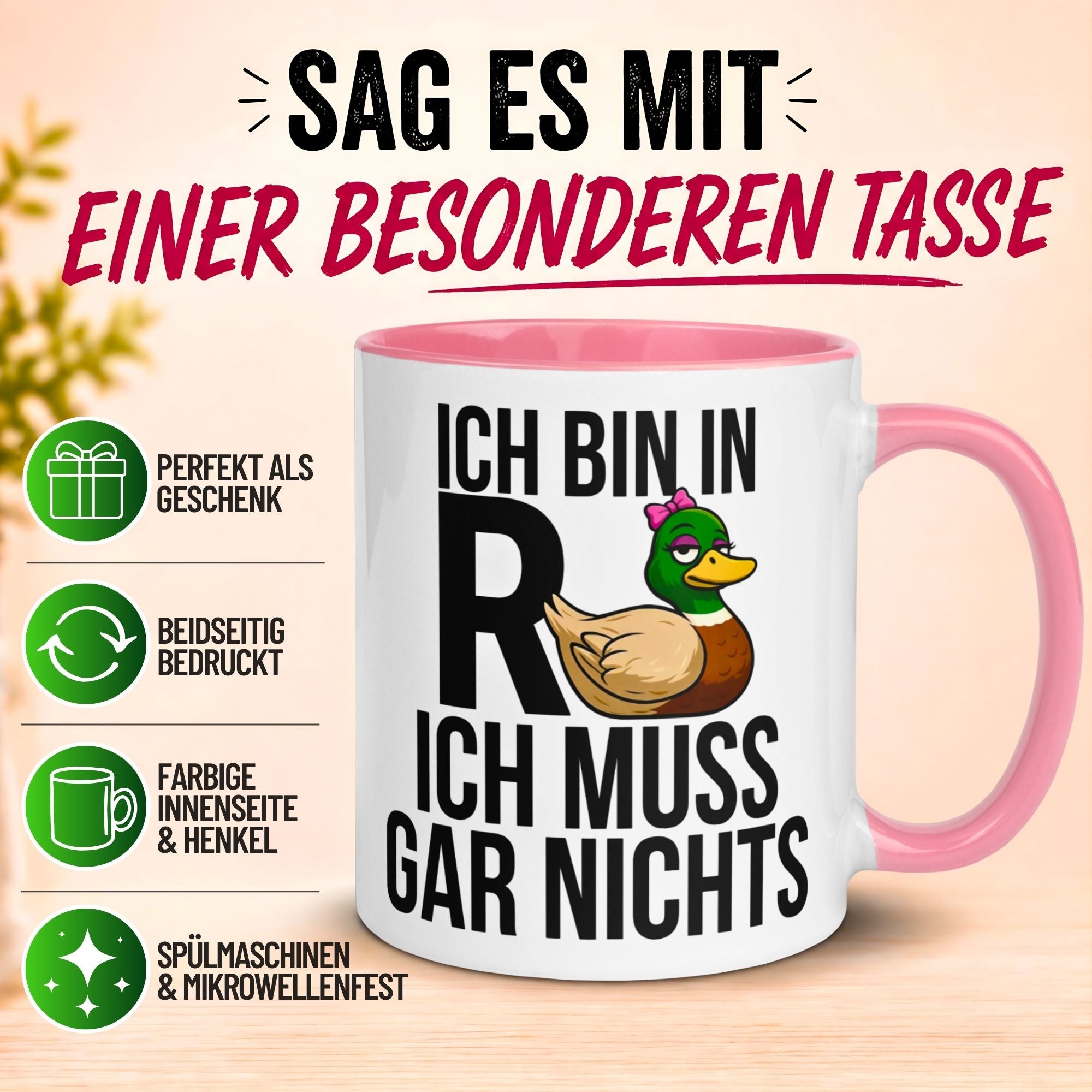 Tasse Rente – „Ich bin in Rente ich muss gar nichts“ – Renteneintritt Geschenk Frau