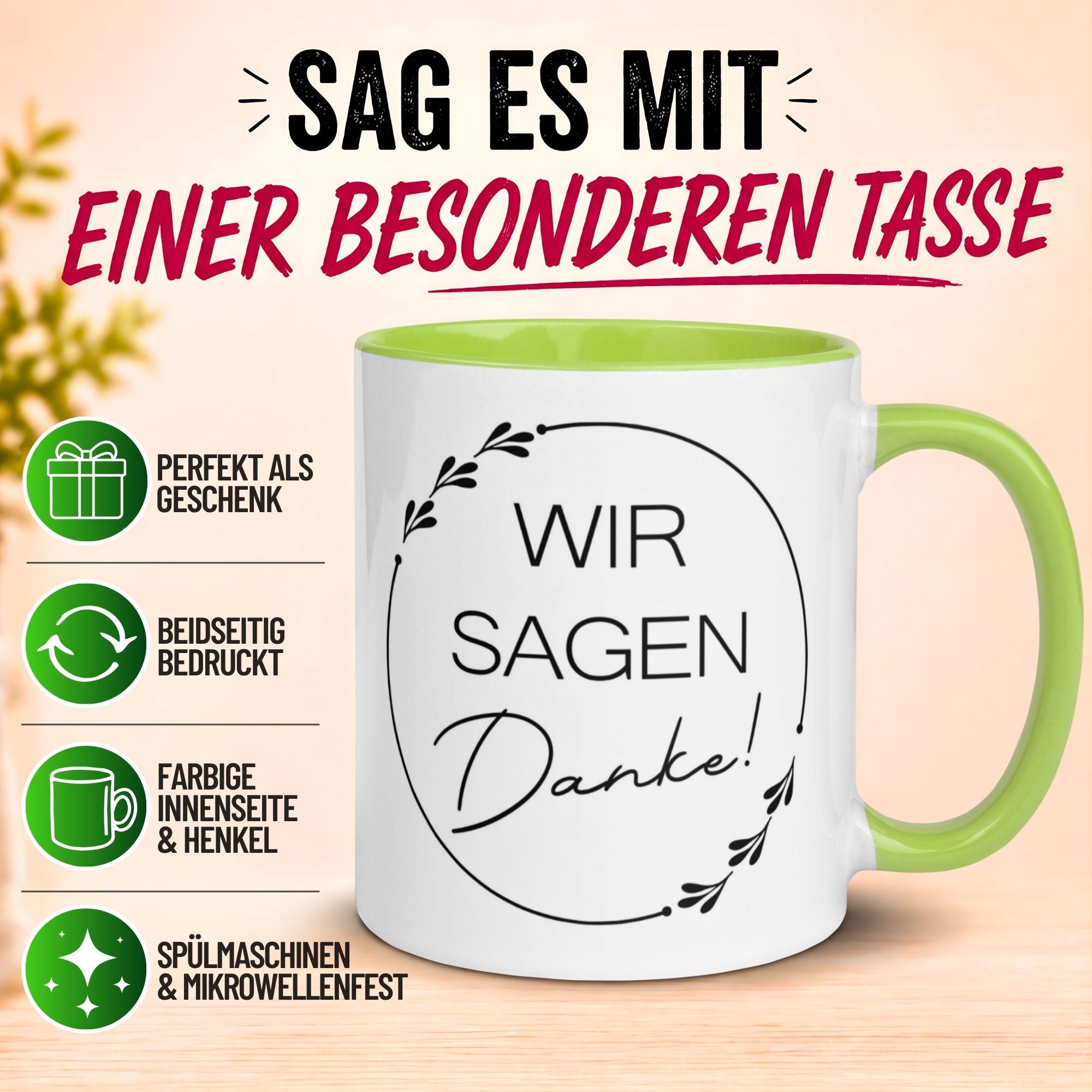 Tasse Danke – „Wir sagen Danke“ – Dankeschön Geschenk Team/Kollegen/Kollegin