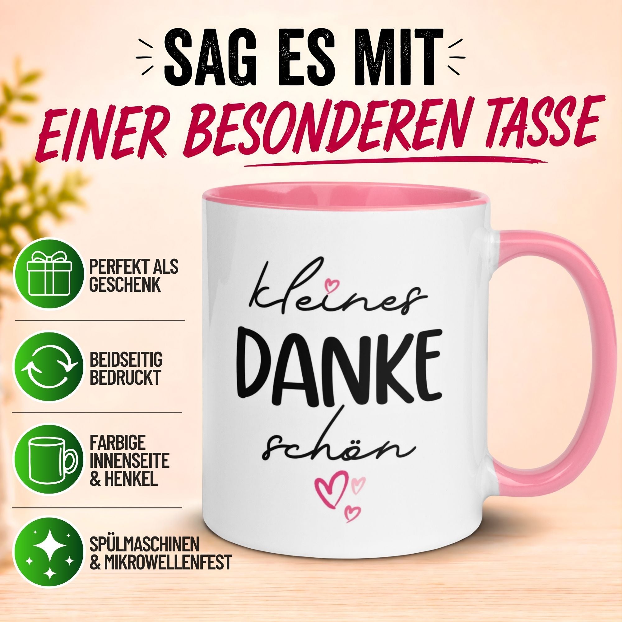 Tasse Danke – „Kleines Dankeschön“ – Dankeschön Geschenk Kollegin Lehrerin Erzieherin