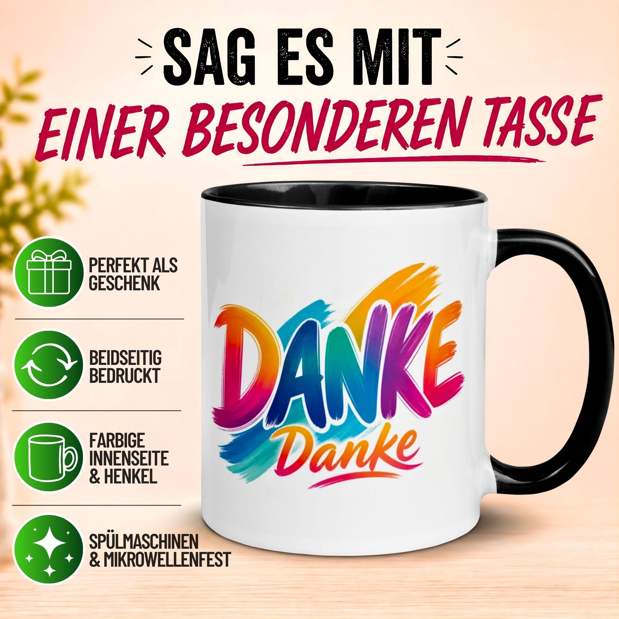 Tasse Danke – „Ein großes DANKE“ – Dankeschön Geschenke Team/Kollegen/Kollegin