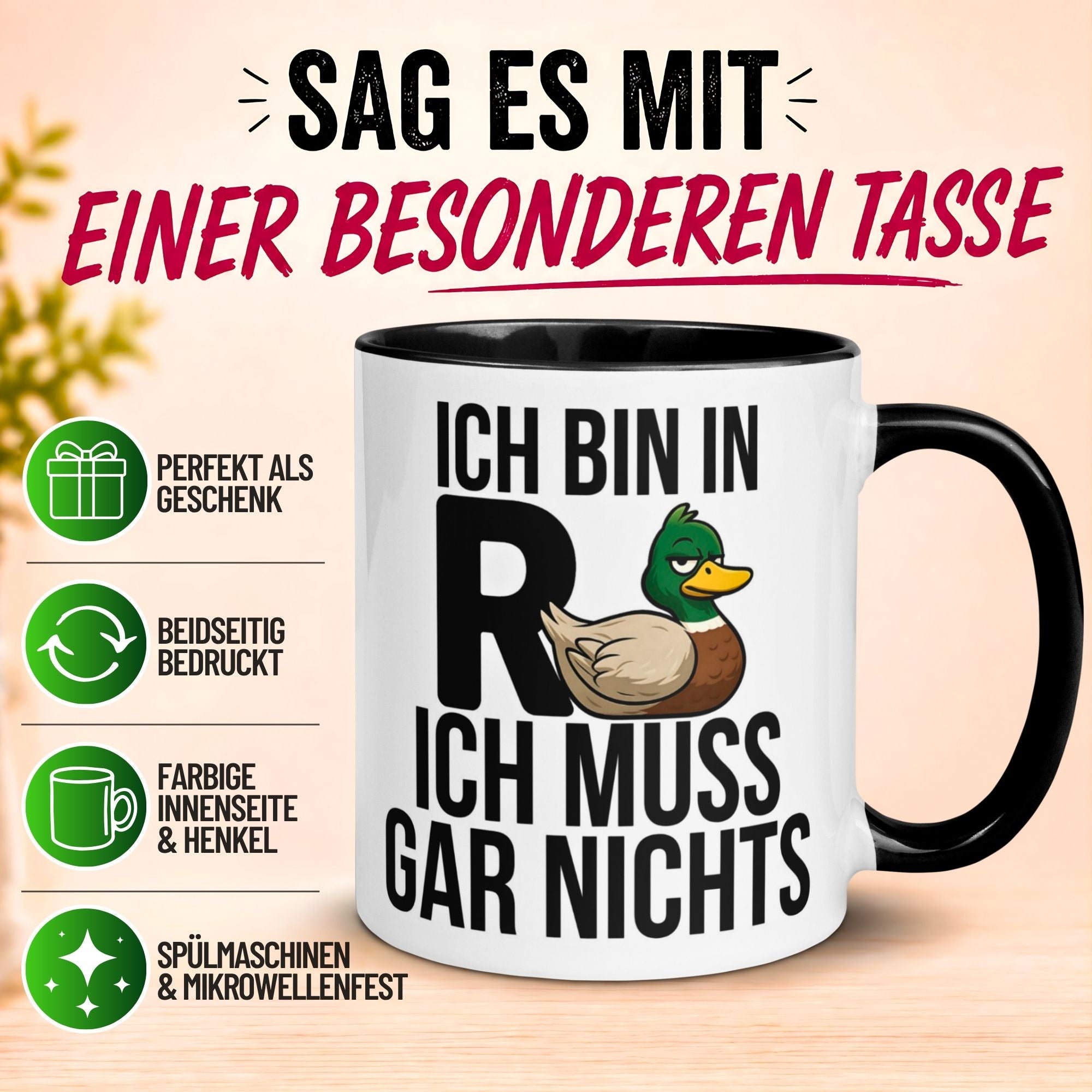 Tasse Rente – „Ich bin in Rente ich muss gar nichts“ – Renteneintritt Geschenk Mann