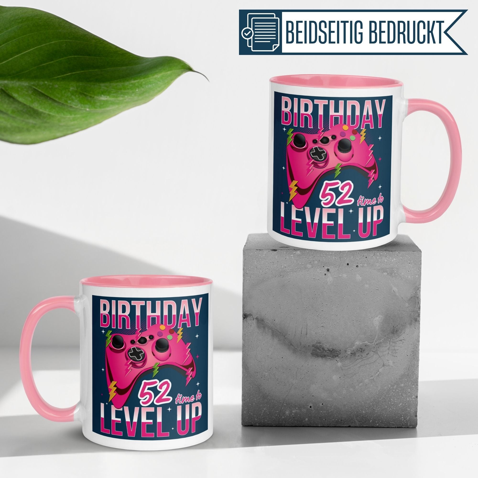 Momentals® Tasse 52. Geburtstag | Gaming & Spruch | Gamerin – Time to Level Up mit 52