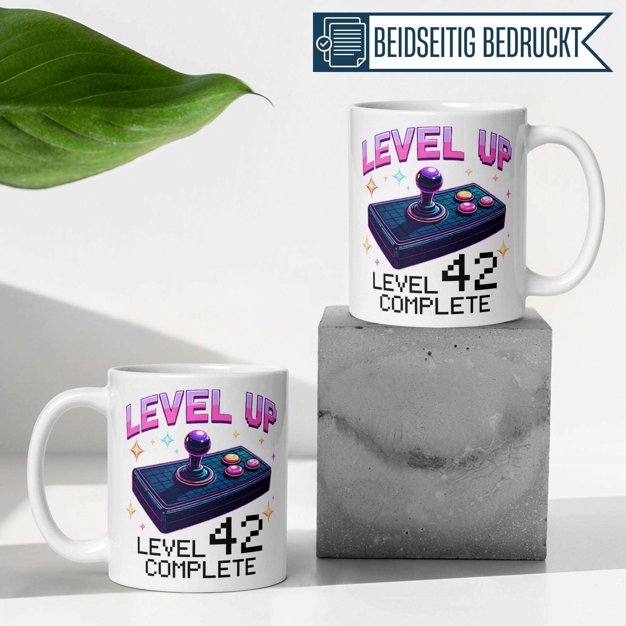 Momentals® Tasse 42. Geburtstag | Gamer & Spruch | Level UP - Level 42 Completed • Momentals