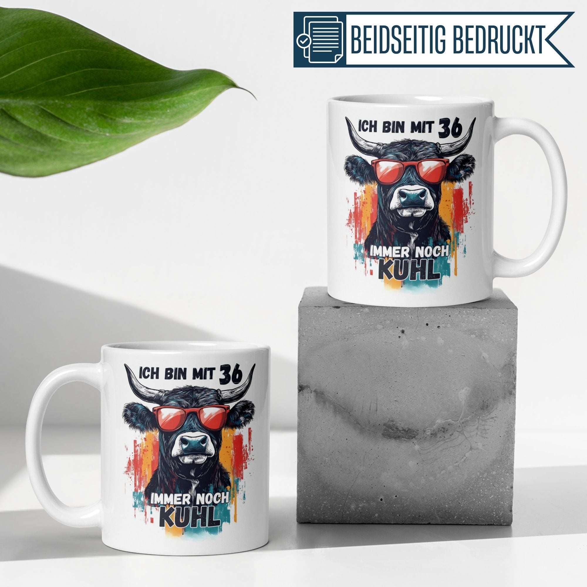 Momentals® Tasse 36. Geburtstag | Kuh & Spruch | Ich bin mit 36 immer noch Kuhl • Momentals