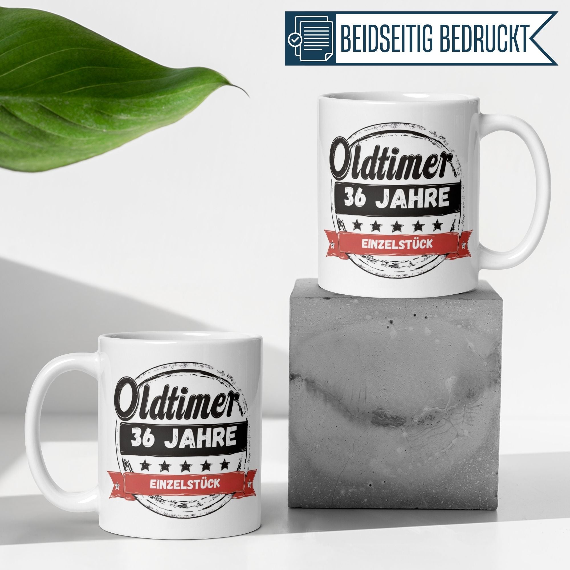 Momentals® Tasse 36. Geburtstag | Vintage & Spruch | Oldtimer 36 Jahre - Einzelstück • Momentals