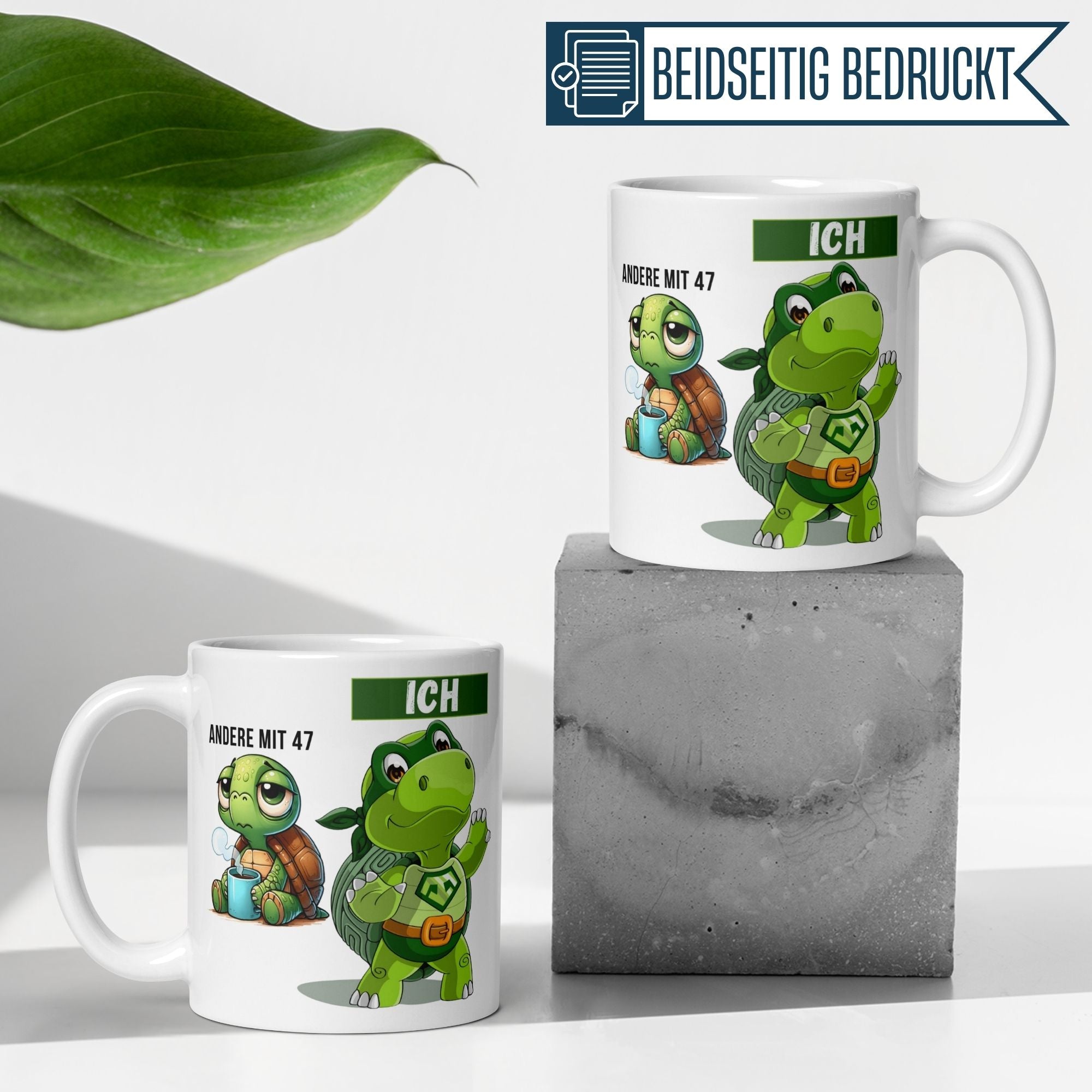 Momentals® Tasse 47. Geburtstag | Schildkröte & Spruch | Andere mit 47 und Ich
