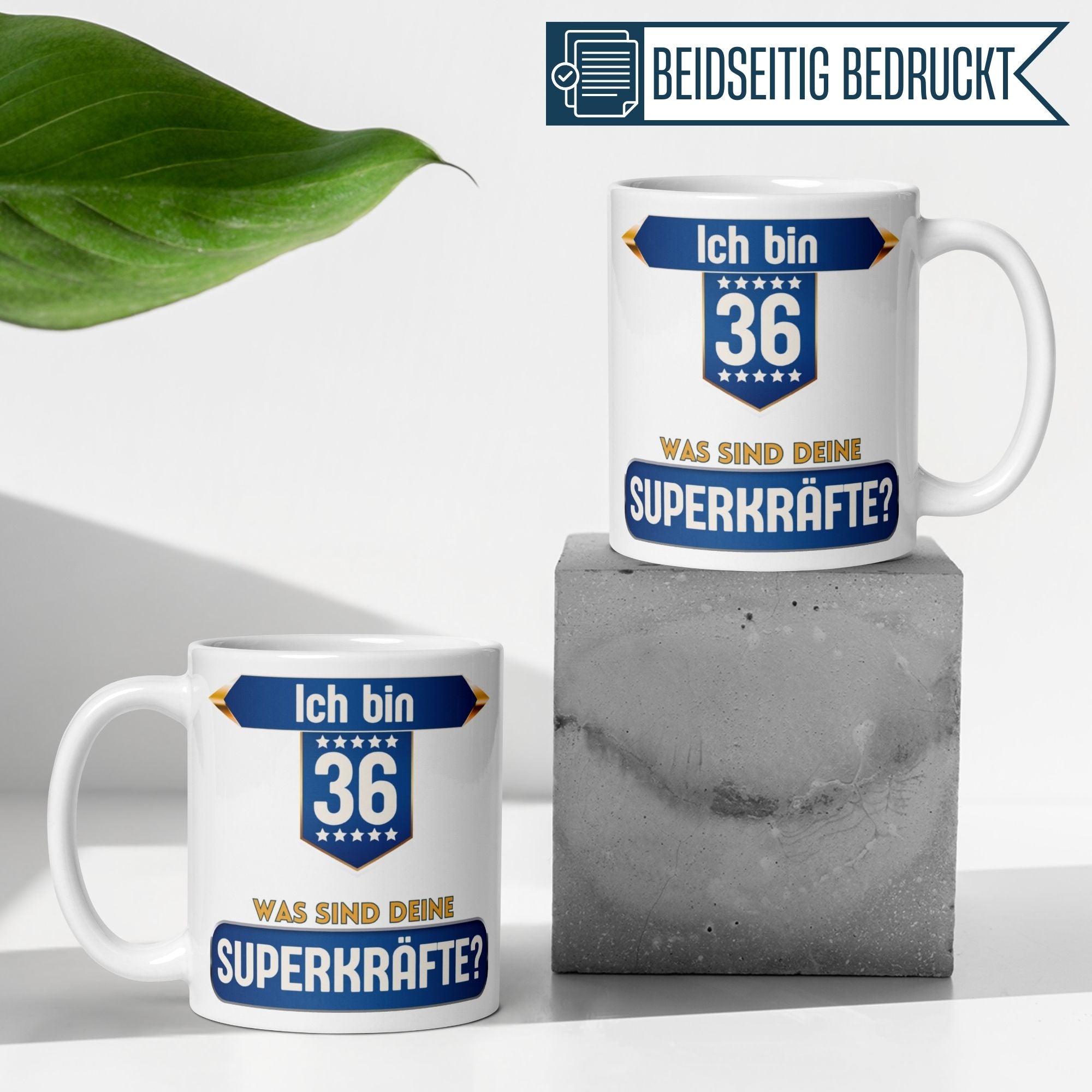 Momentals® Tasse 36. Geburtstag | Superheld & Spruch | Ich bin 36 und was ist deine Superkraft • Momentals