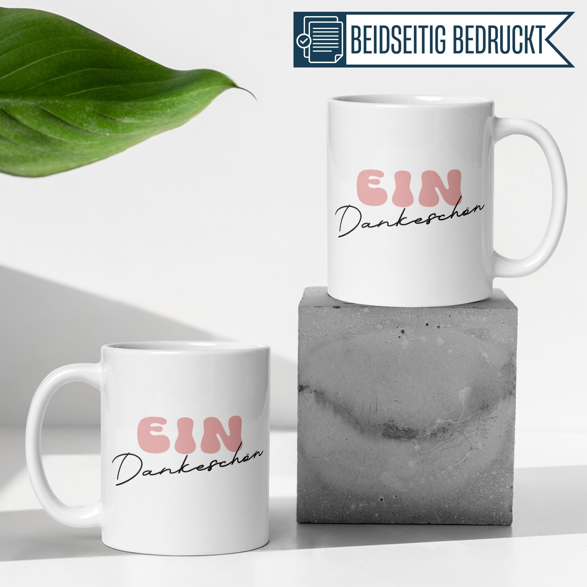 Momentals® Tasse Danke | Schlicht & Spruch | Minimalistischer Schriftzug Ein Dankeschön • Momentals