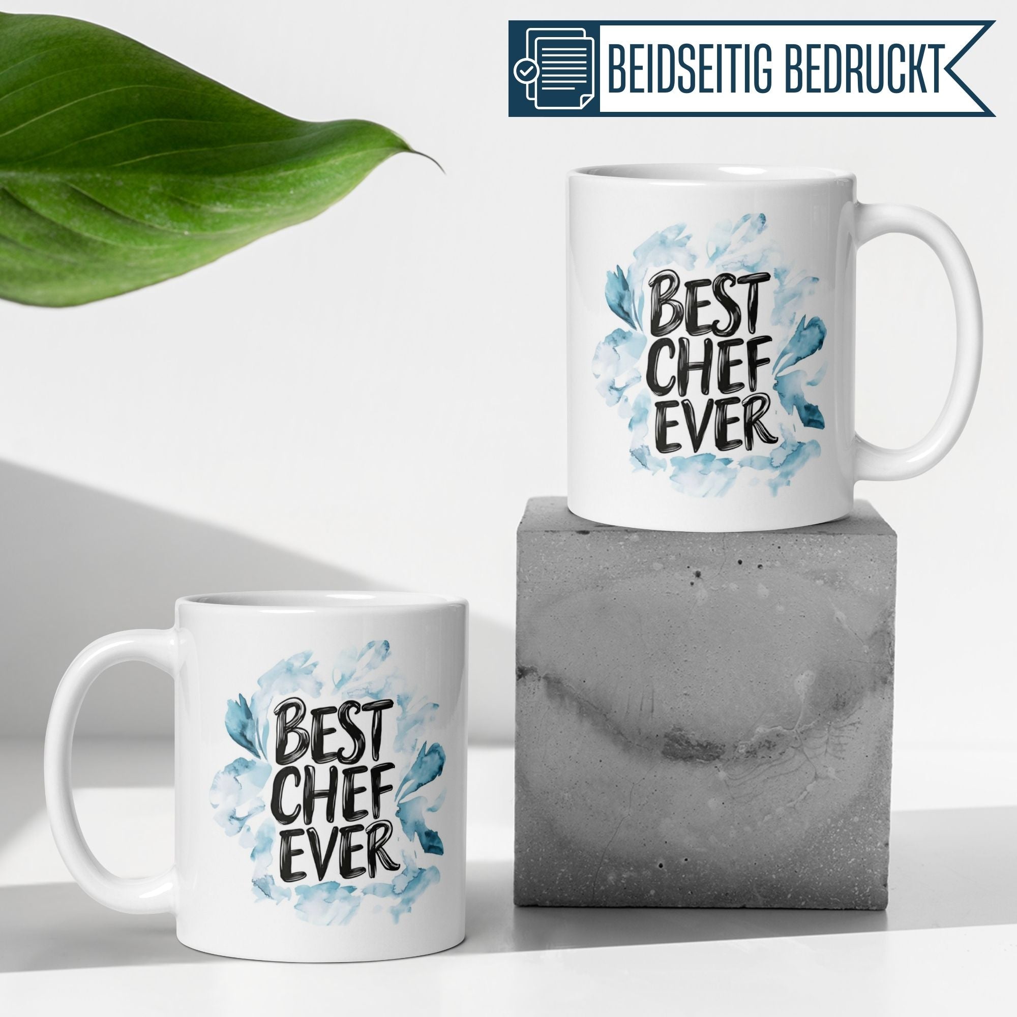 Momentals® Tasse Chef | Wertschätzung & Spruch | Best Chef Ever in Aquarellfarben