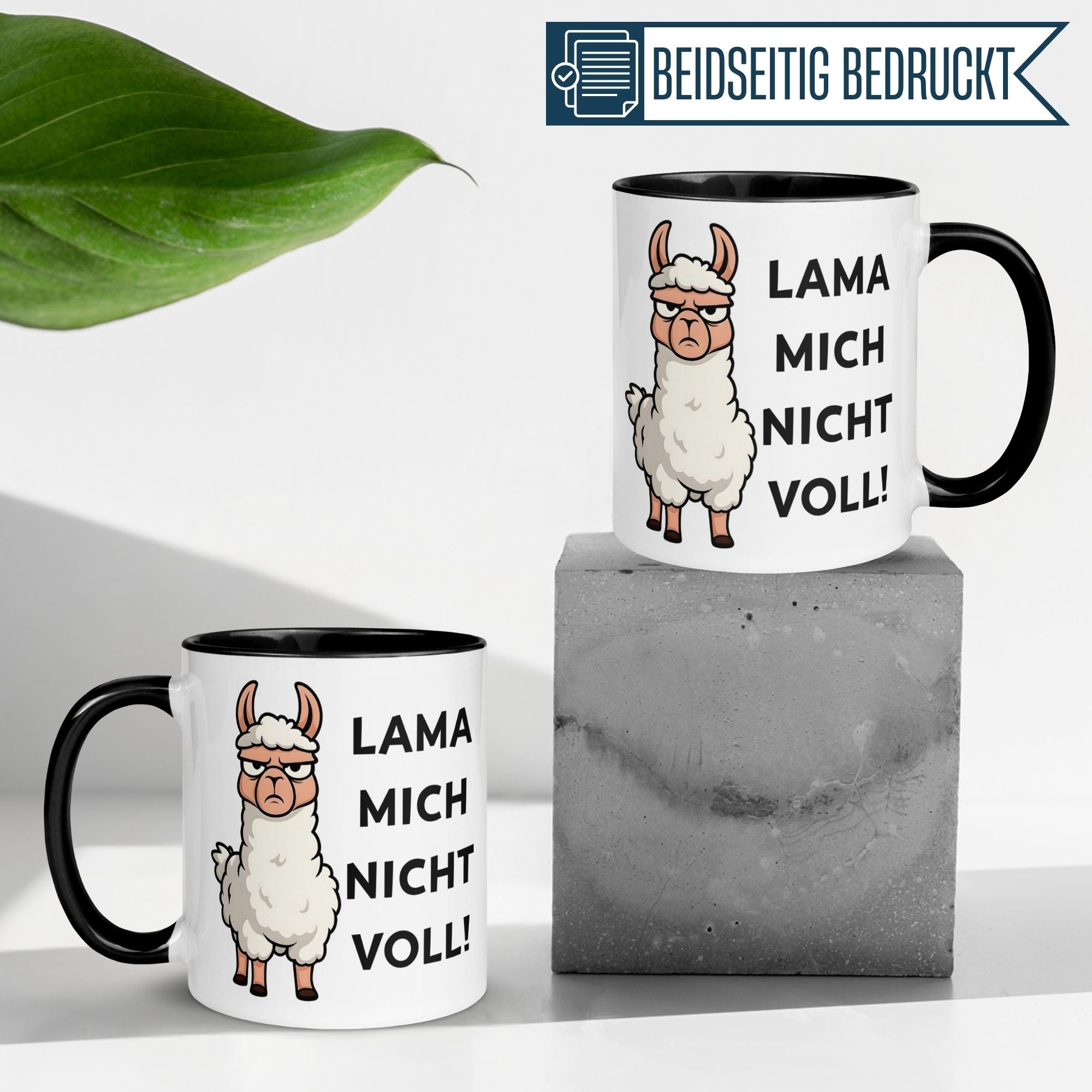 Tasse Lama – „Lama mich nicht voll“ – lustiger Geschenk Becher für Morgenmuffel