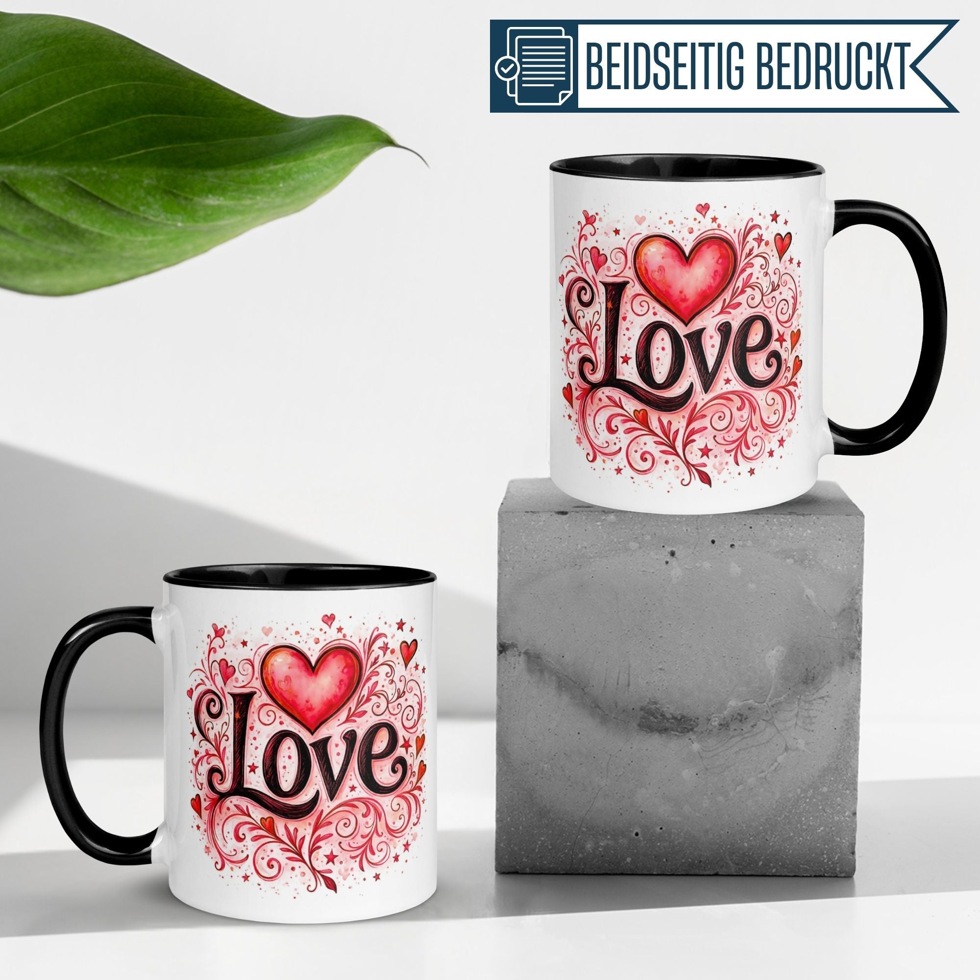 Tasse Liebe – „Ornamental Love“ – Ich liebe Dich Geschenk Partner Jahrestag Valentinstag