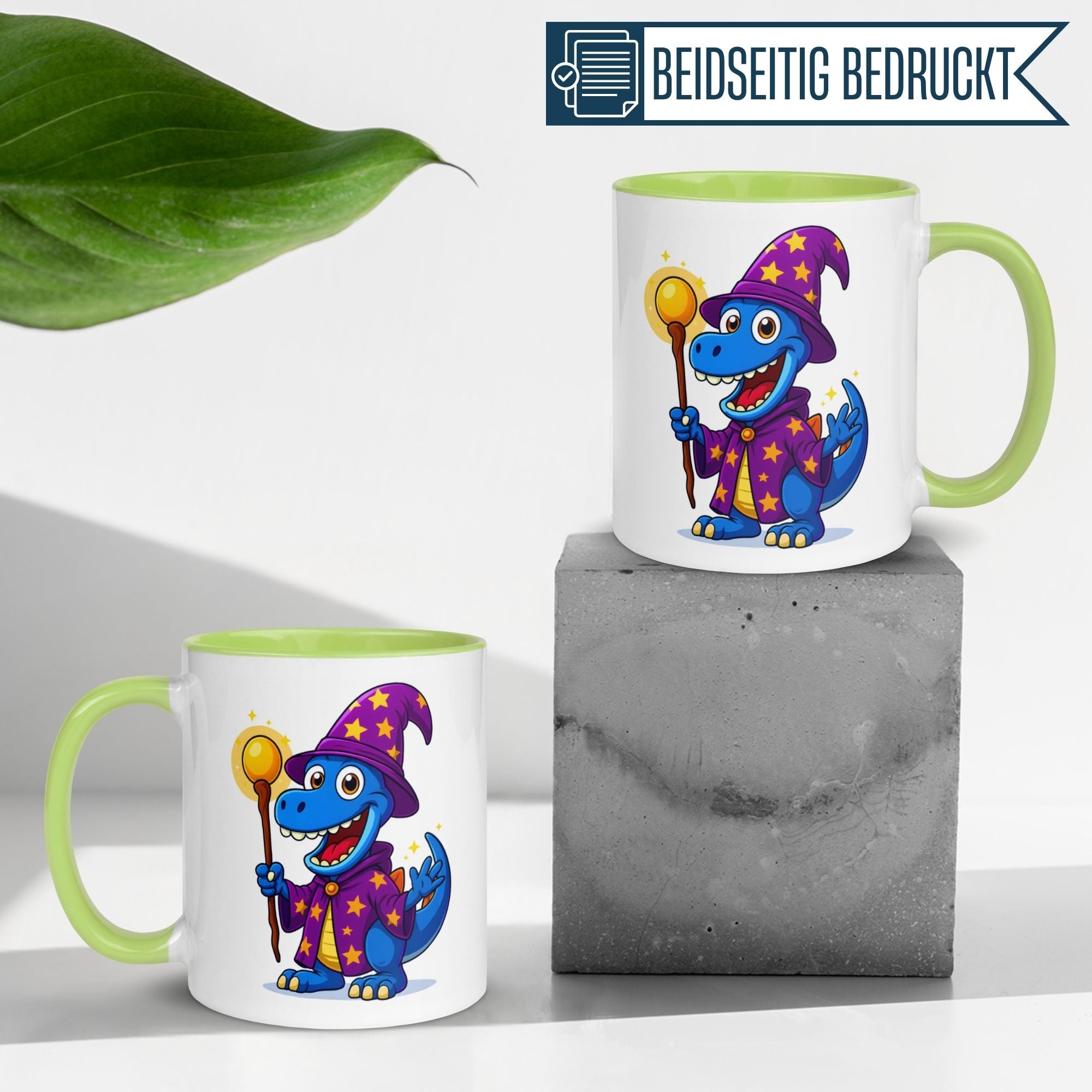 Tasse Dinosaurier – „Zauberer“ – Dino Zauberei Geschenk Becher
