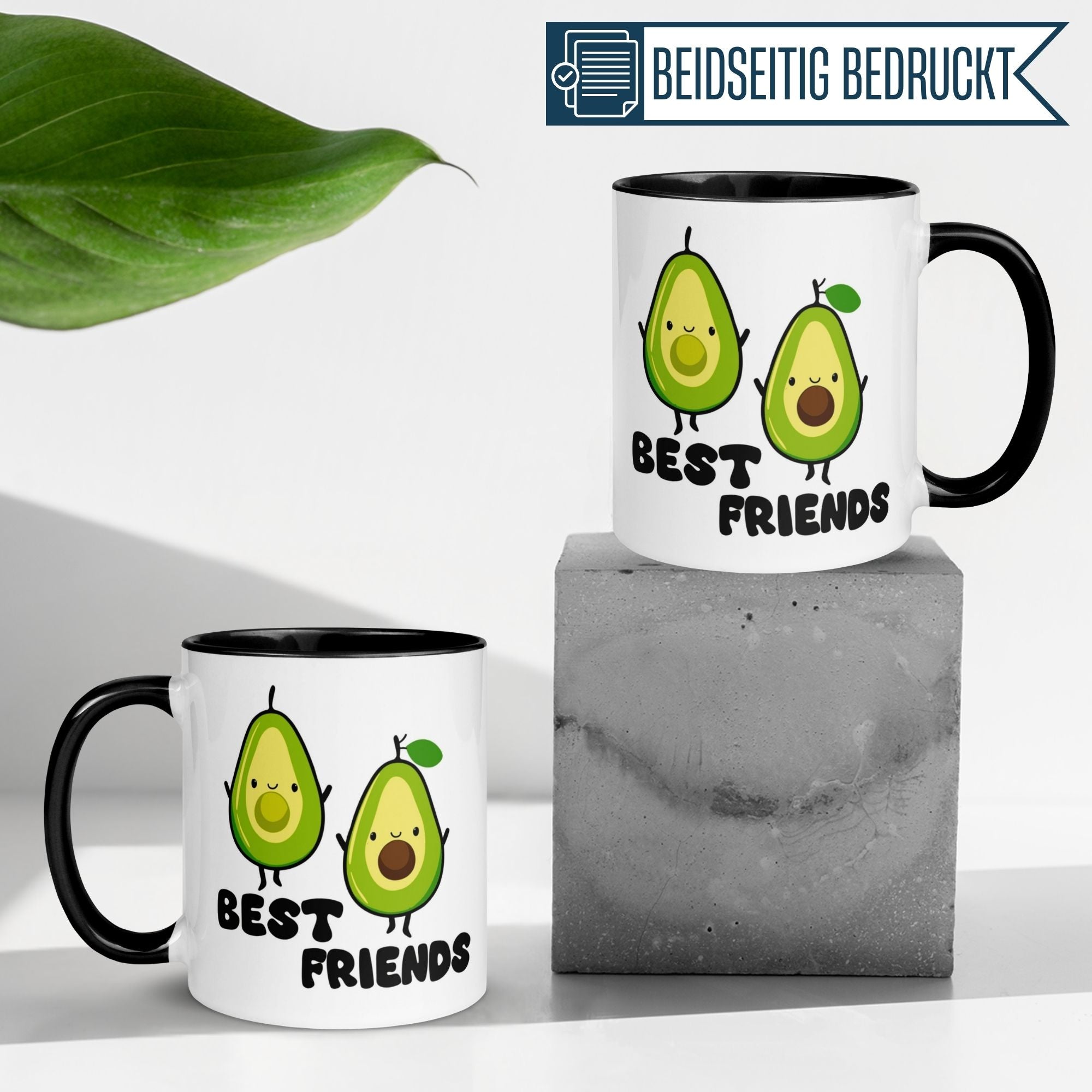 Momentals Tasse mit Avocado-Motiv "Best Friends" für beste Freundinnen, fröhlich und farbenfroh.