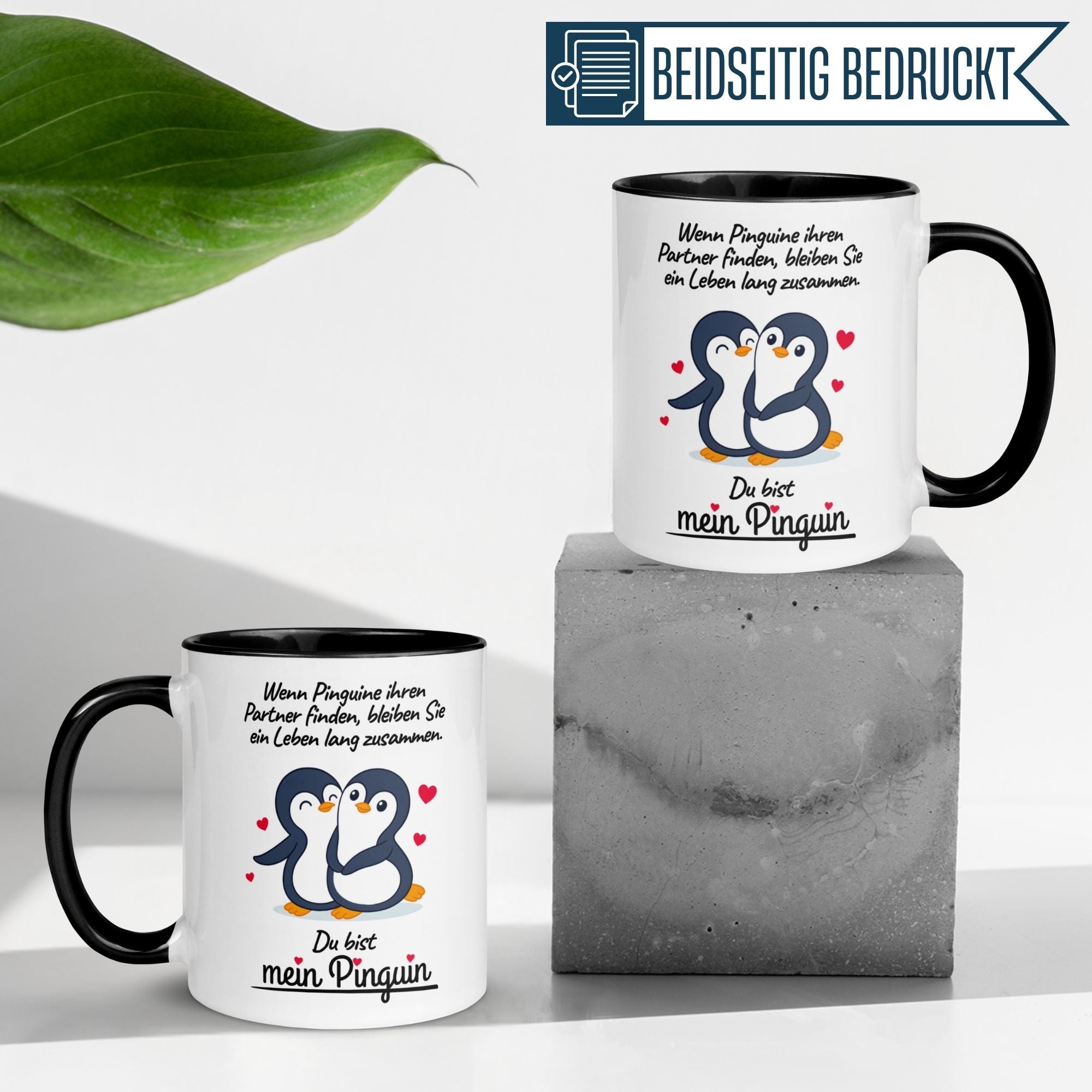 Tasse Liebe | Pinguin & Spruch | Wenn Pinguine ihren Partner finden bleiben Sie ein Leben lang zusammen