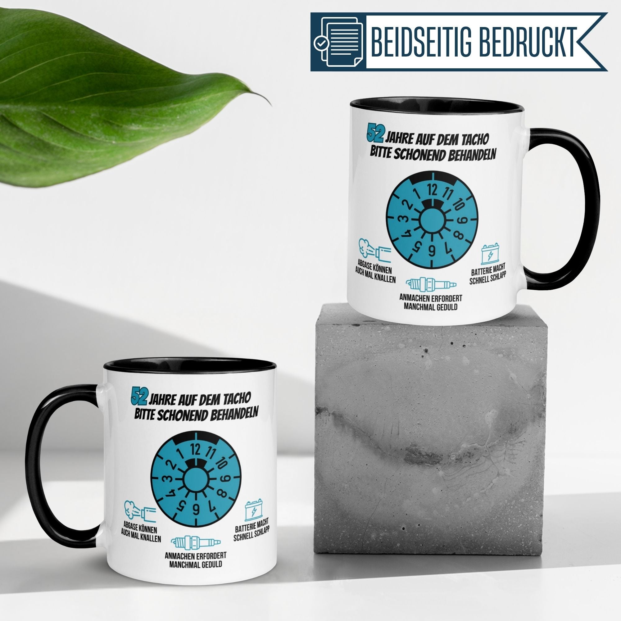 Momentals® Tasse 52. Geburtstag | Superheld & Spruch | 52 Jahre auf dem Tacho – Bitte schonend behandeln