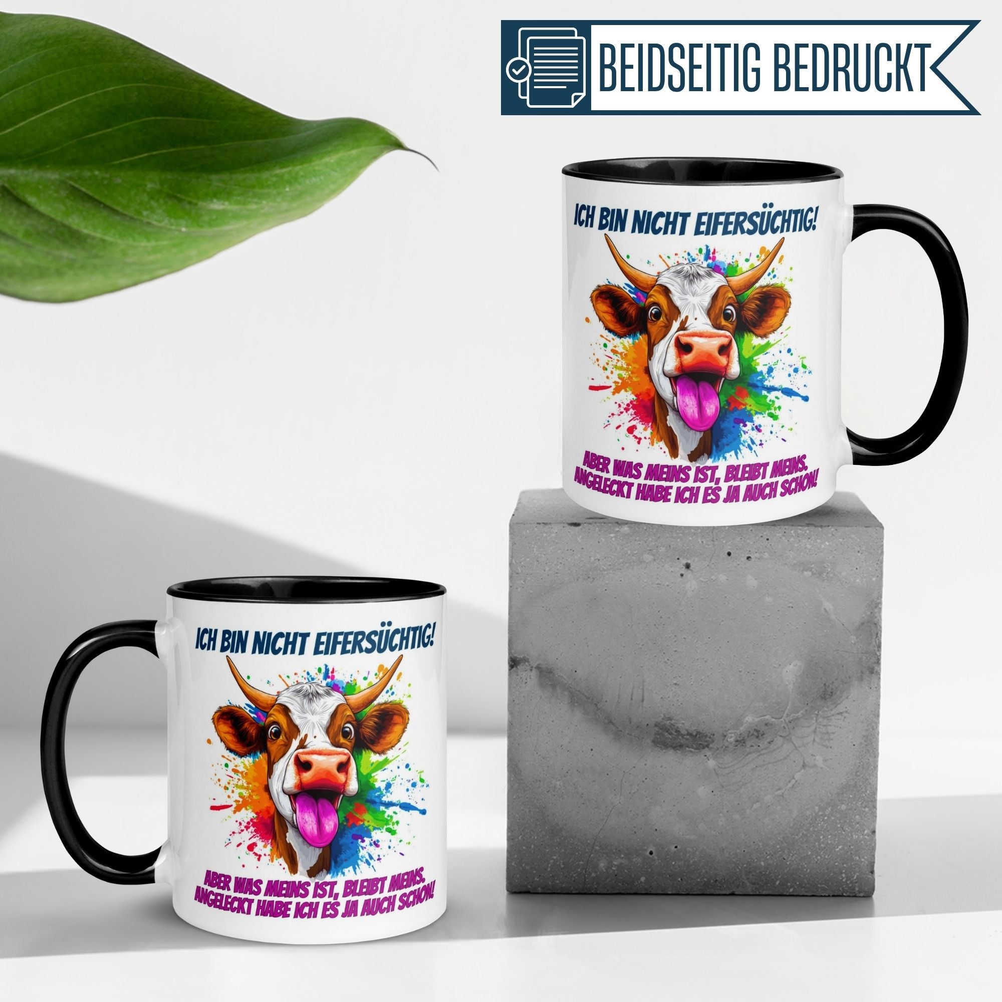 Tasse Liebe | Kuh & Spruch | Angeleckt – meins ist meins!