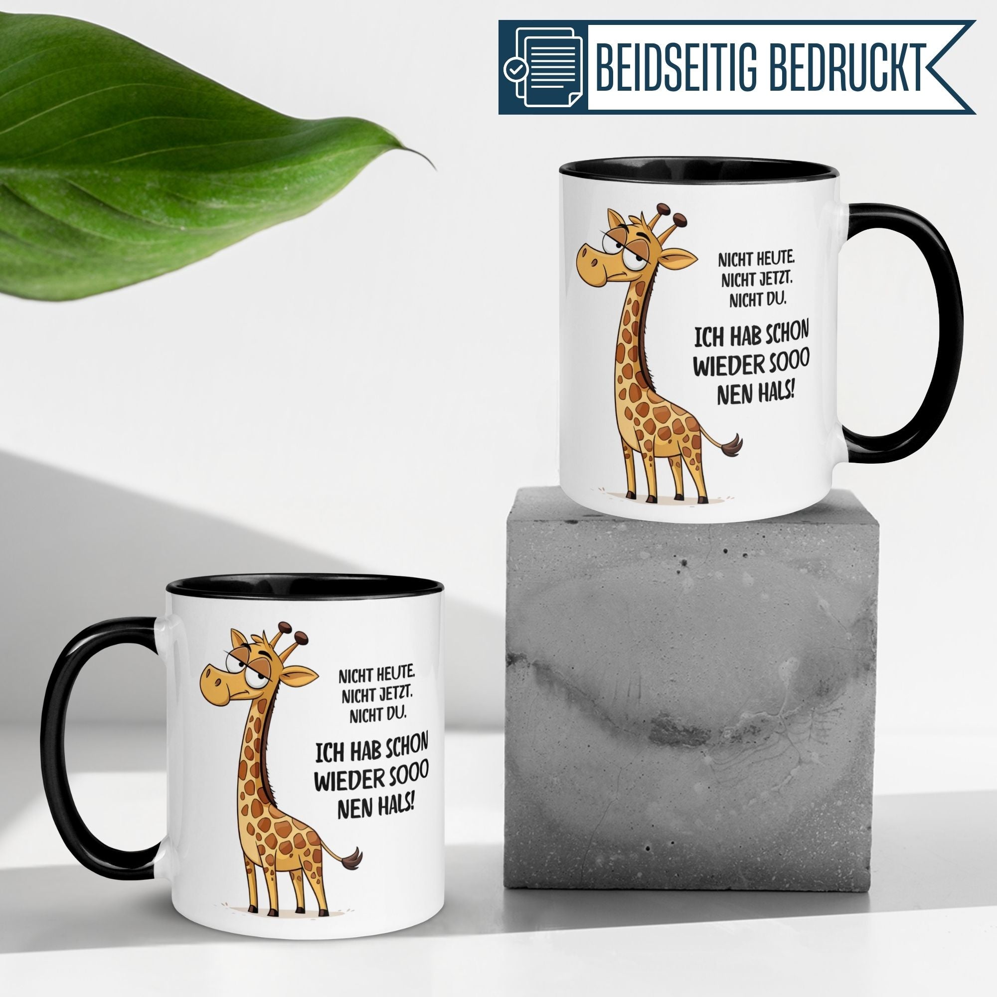 Tasse Giraffe – „Ich hab sooo nen Hals“ – lustiger Giraffen Geschenk Becher